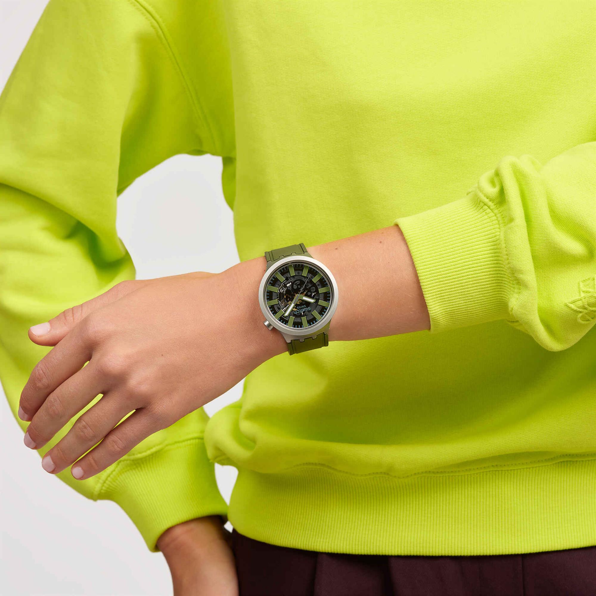 Swatch Thru The Underbrush Unisex Green Dial Watch SB07S118