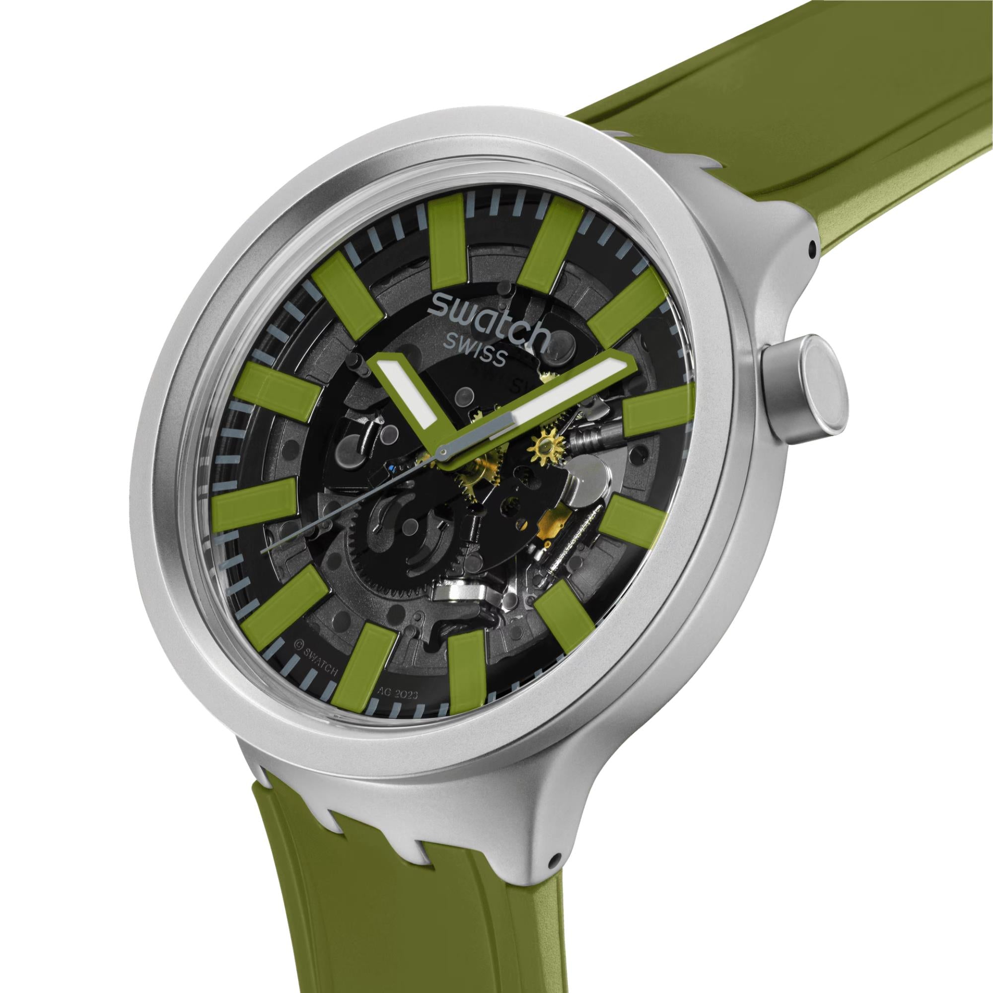 Swatch Thru The Underbrush Unisex Green Dial Watch SB07S118