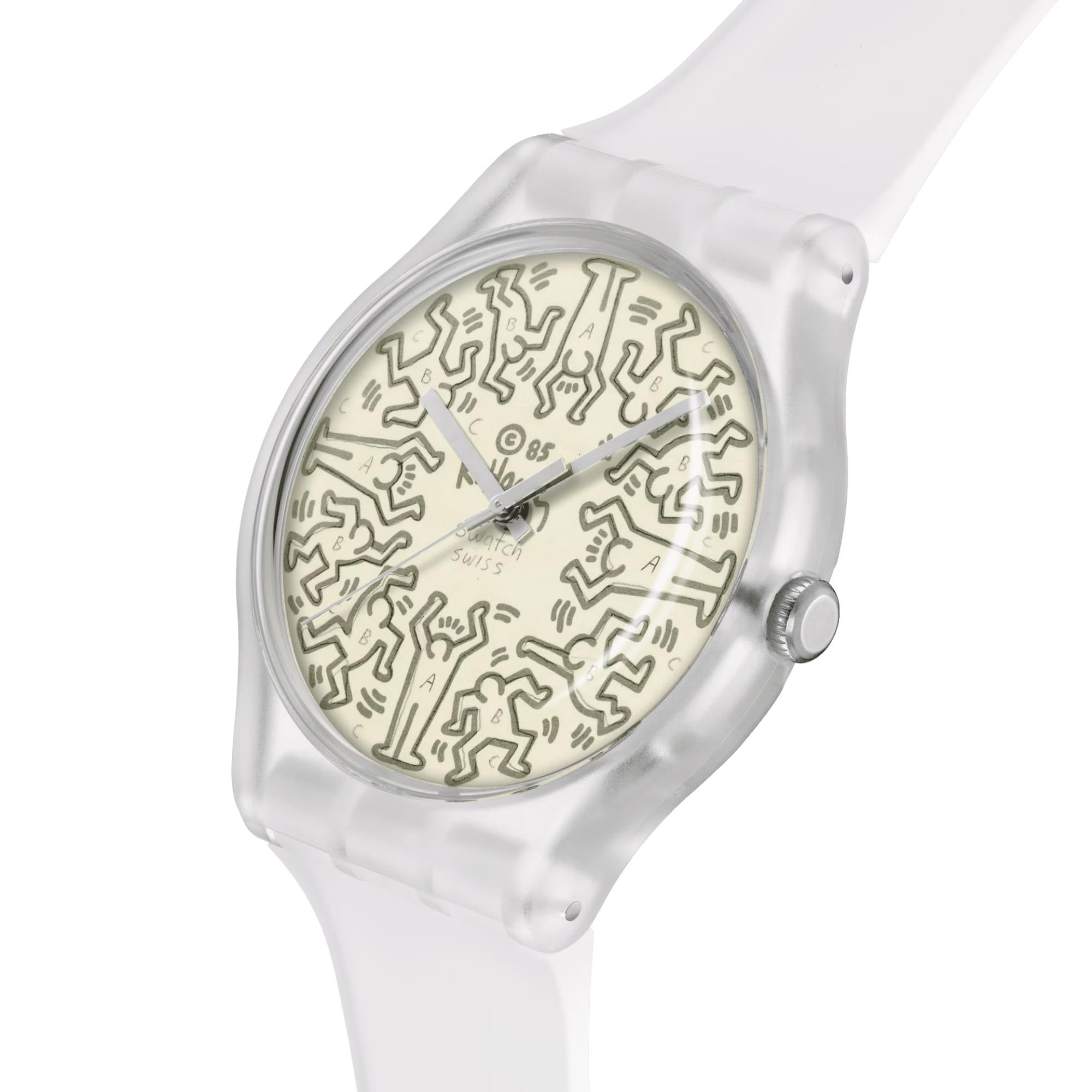 Swatch From The Archive Pay! Beige Dial Silicone Strap Unisex Watch SO29Z146-5300
