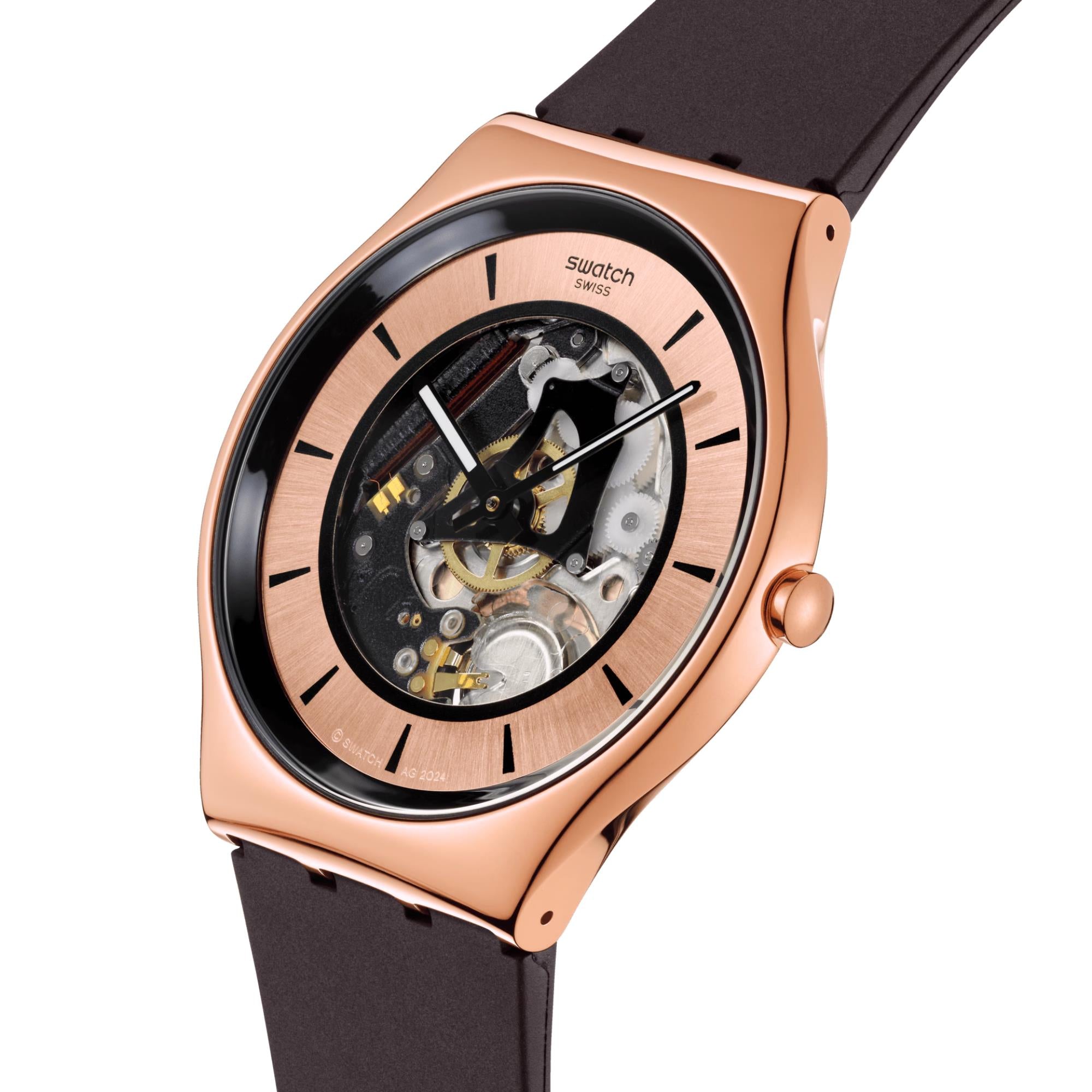 Swatch Copper Flame Pink Dial Unisex Watch SS07G107