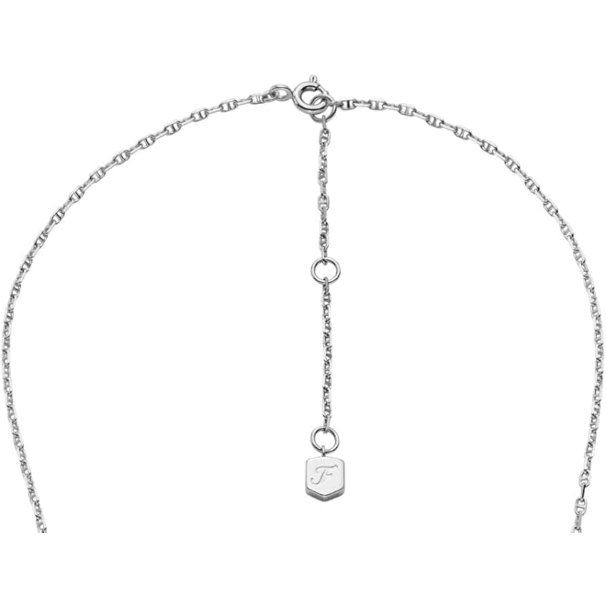 Fossil Sterling Heritage Sterling Silver Station Women's Necklace JFS00636040