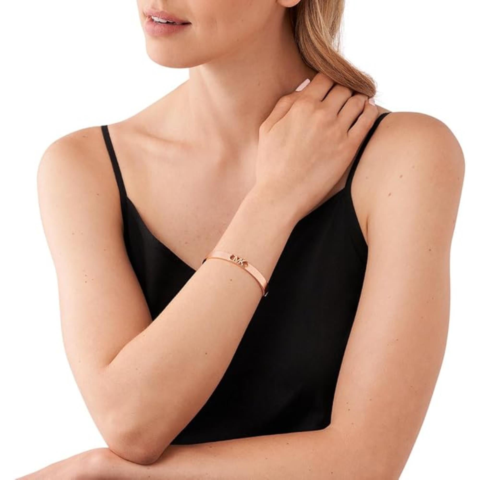 Michael Kors 14K Rose Gold-Plated Empire Link Bangle Women's Bracelet MKJ828700791