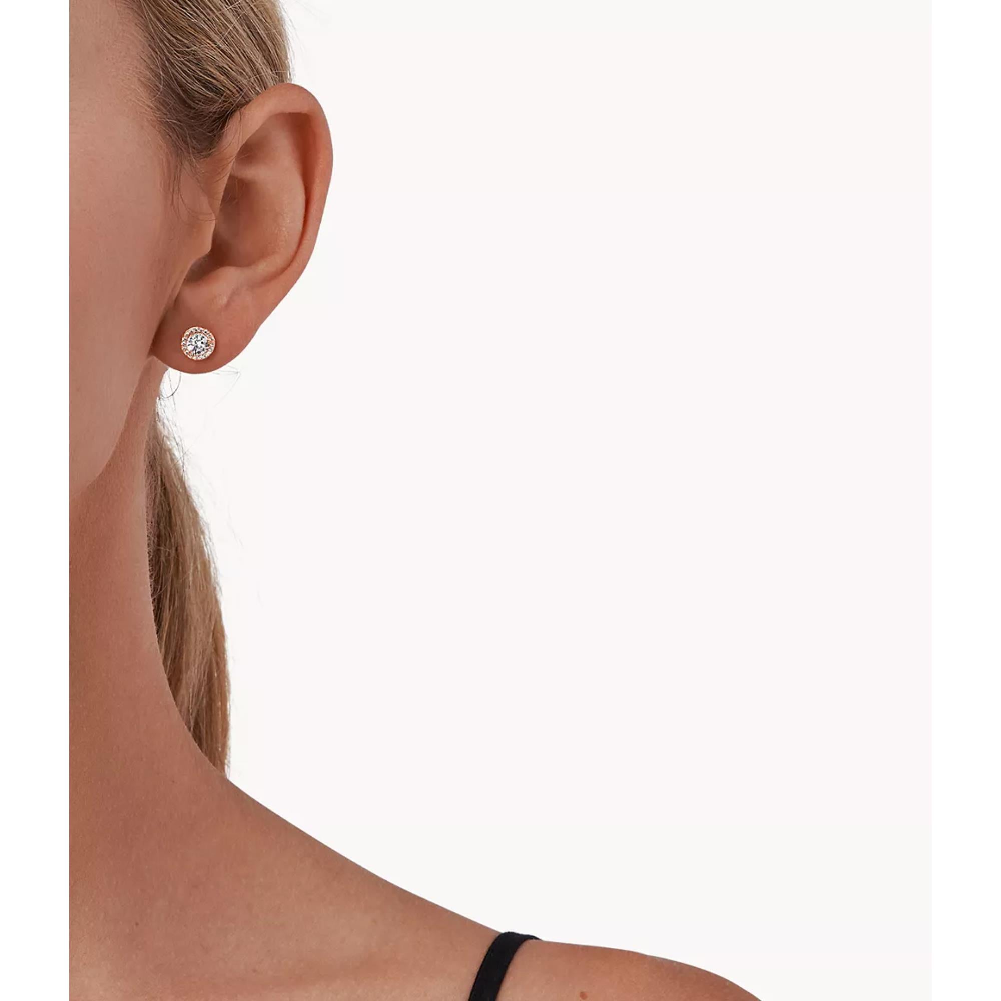 Michael Kors Women's 14k Rose Gold-plated Sterling Silver Cz Halo Studs MKC1035AN791