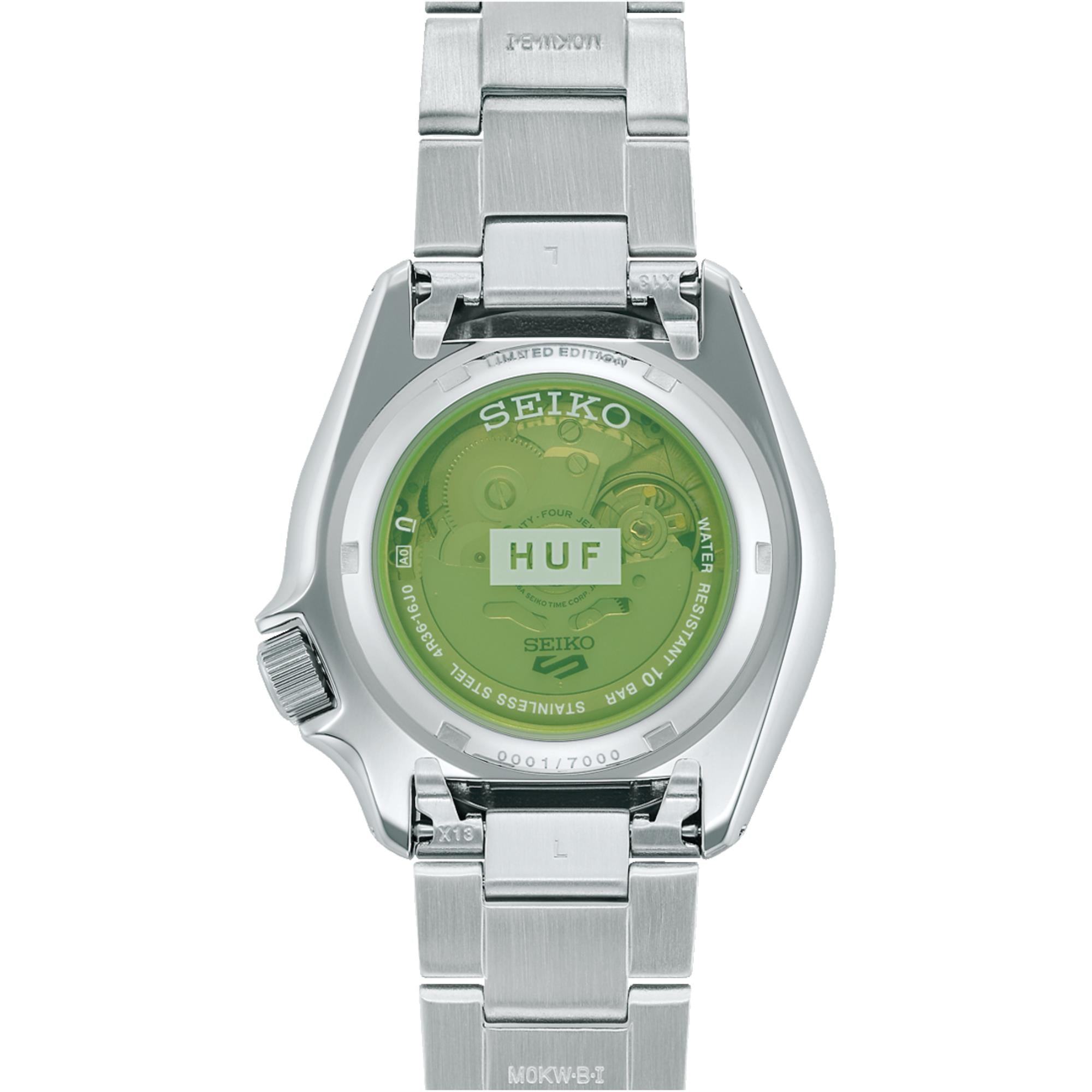 Seiko 5 Sports x HUF Limited Edition Collaboration II Silver Dial Men's Watch SRPL33K1