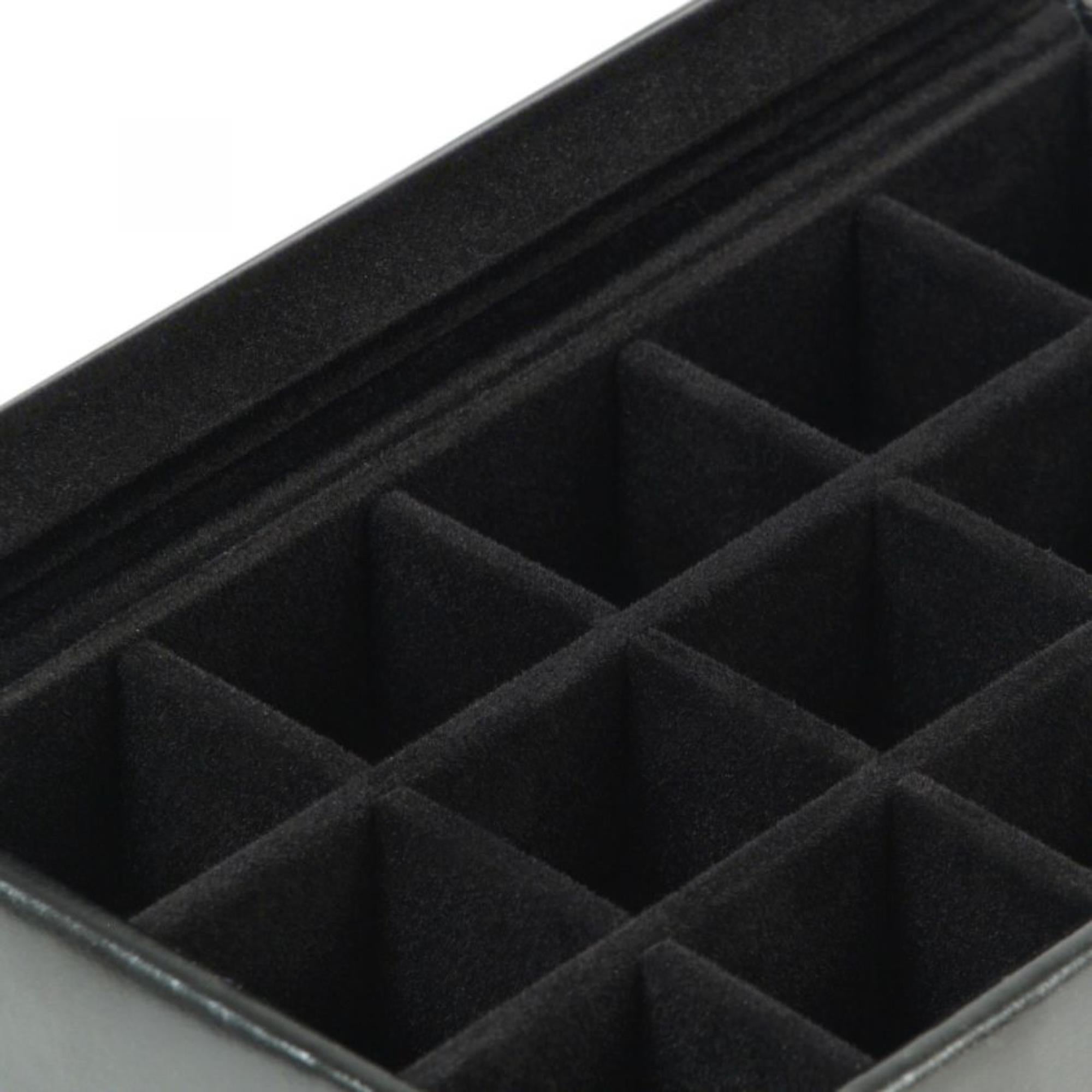 WOLF Heritage 15-Piece Cufflink Box Black Leather 290102