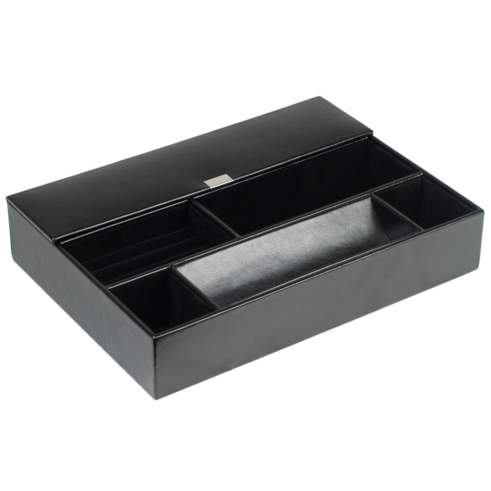 WOLF Heritage Valet Tray Black Leather 290402