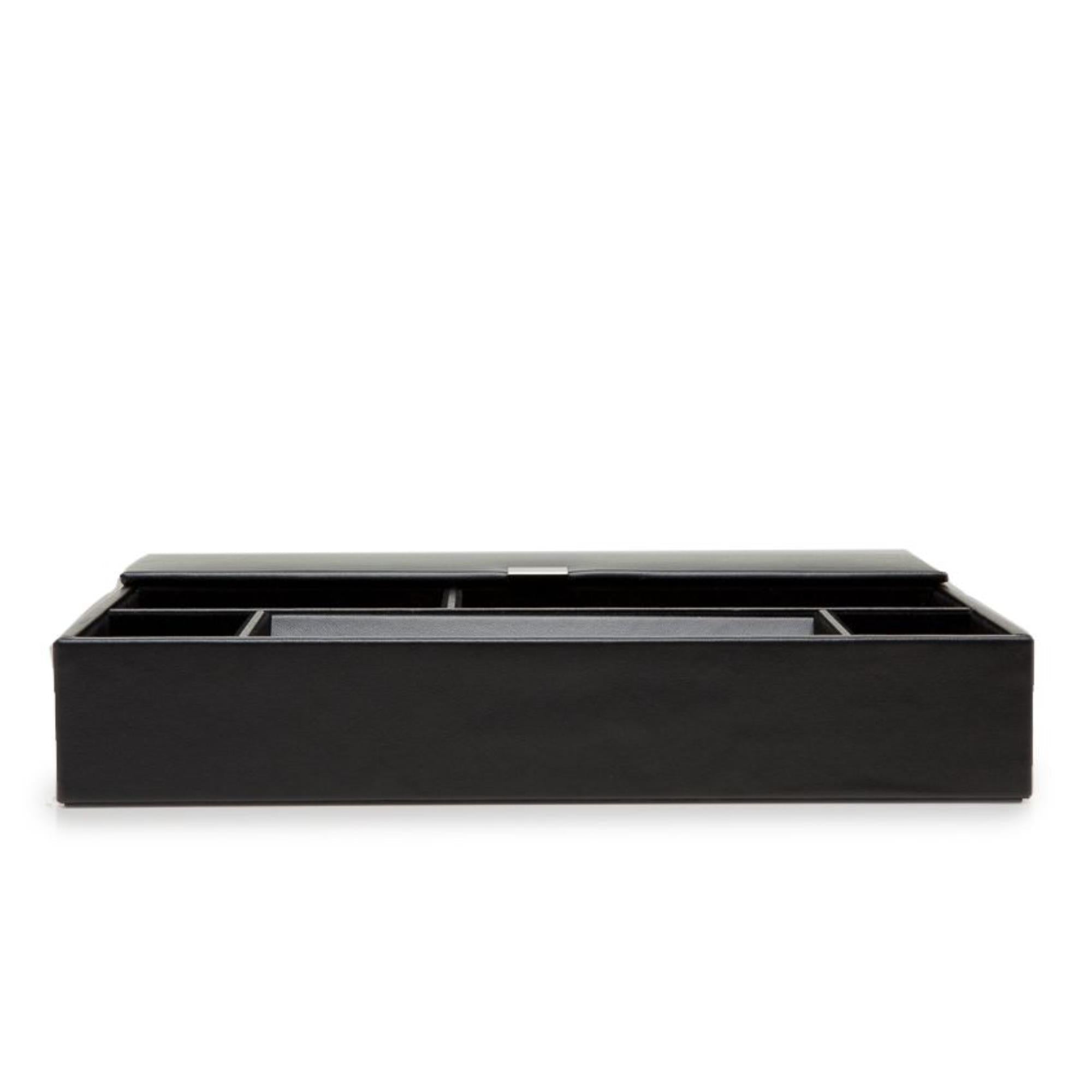 WOLF Heritage Valet Tray Black Leather 290402