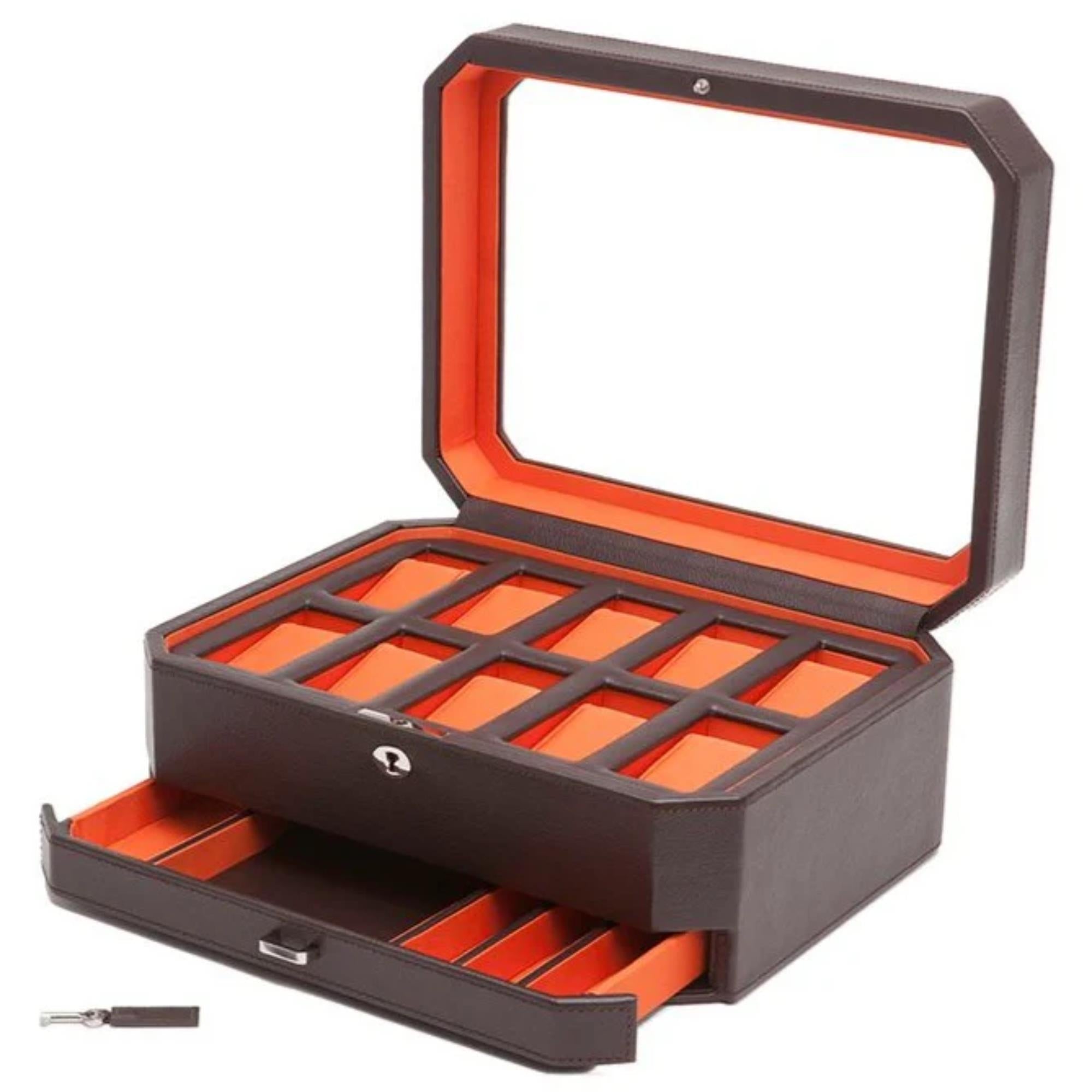 WOLF Windsor 10-Unit Watch Box with Storage 458606