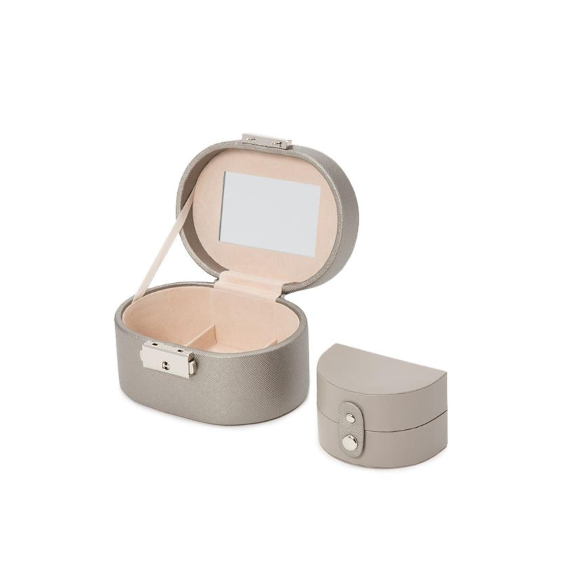WOLF Heritage Mini Oval Box Tan Leather 281434