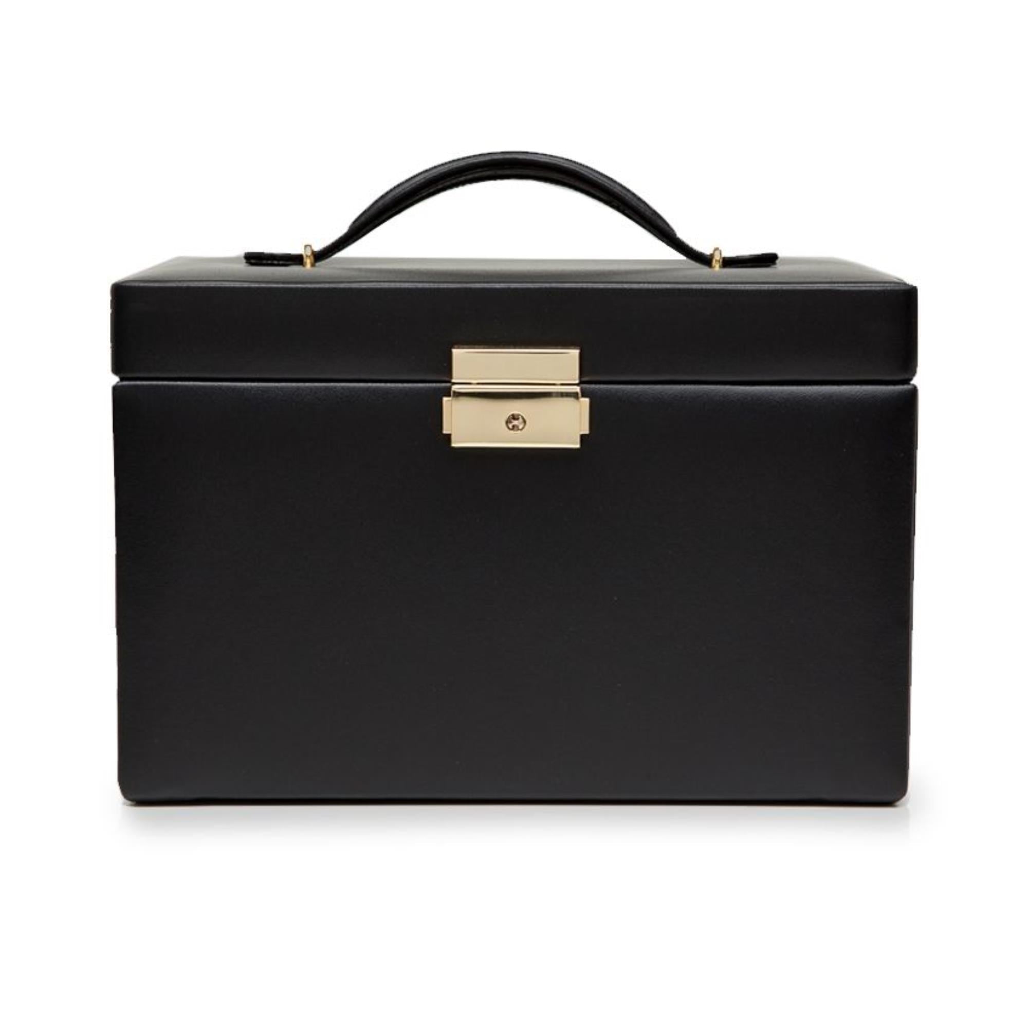 WOLF Heritage Small Jewelry Box Black Leather 280002