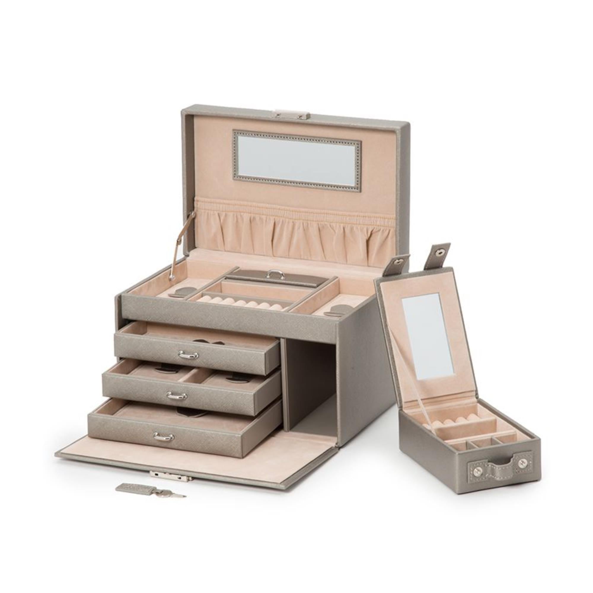 WOLF Heritage Small Jewelry Box Tan Leather 280034