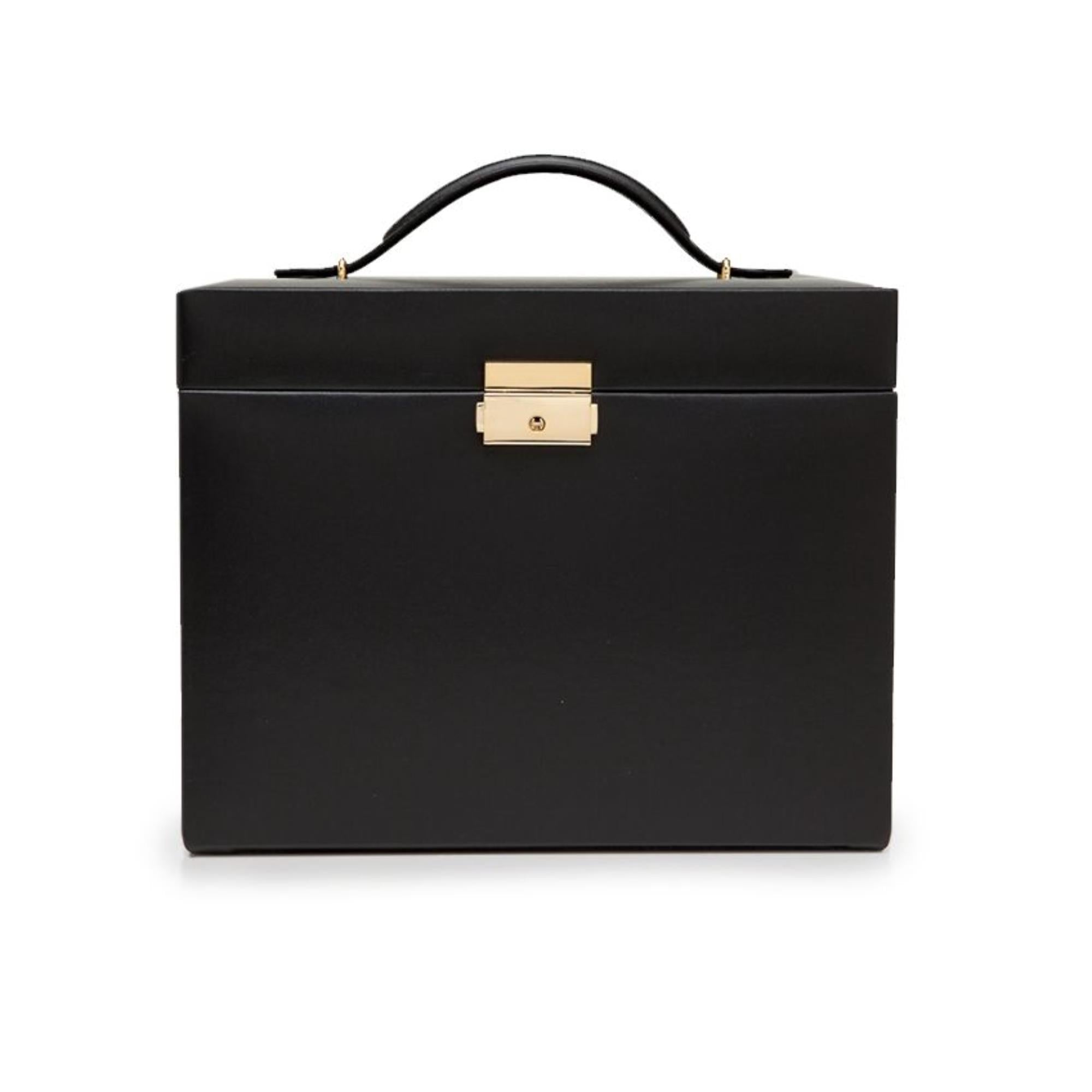 WOLF Heritage Small Jewelry Box Black Leather 280102