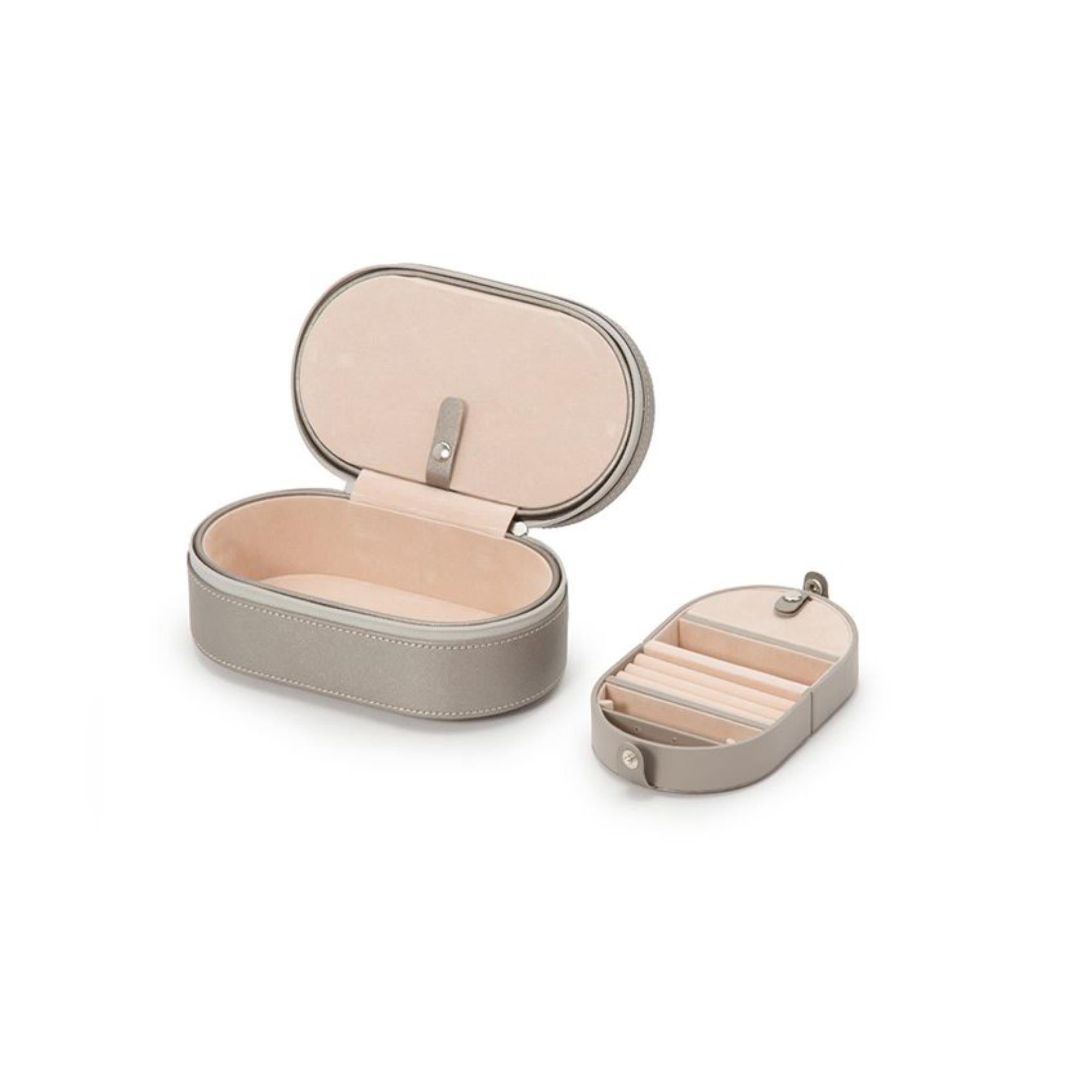 WOLF Heritage Oval Zip Case Tan Leather 280634