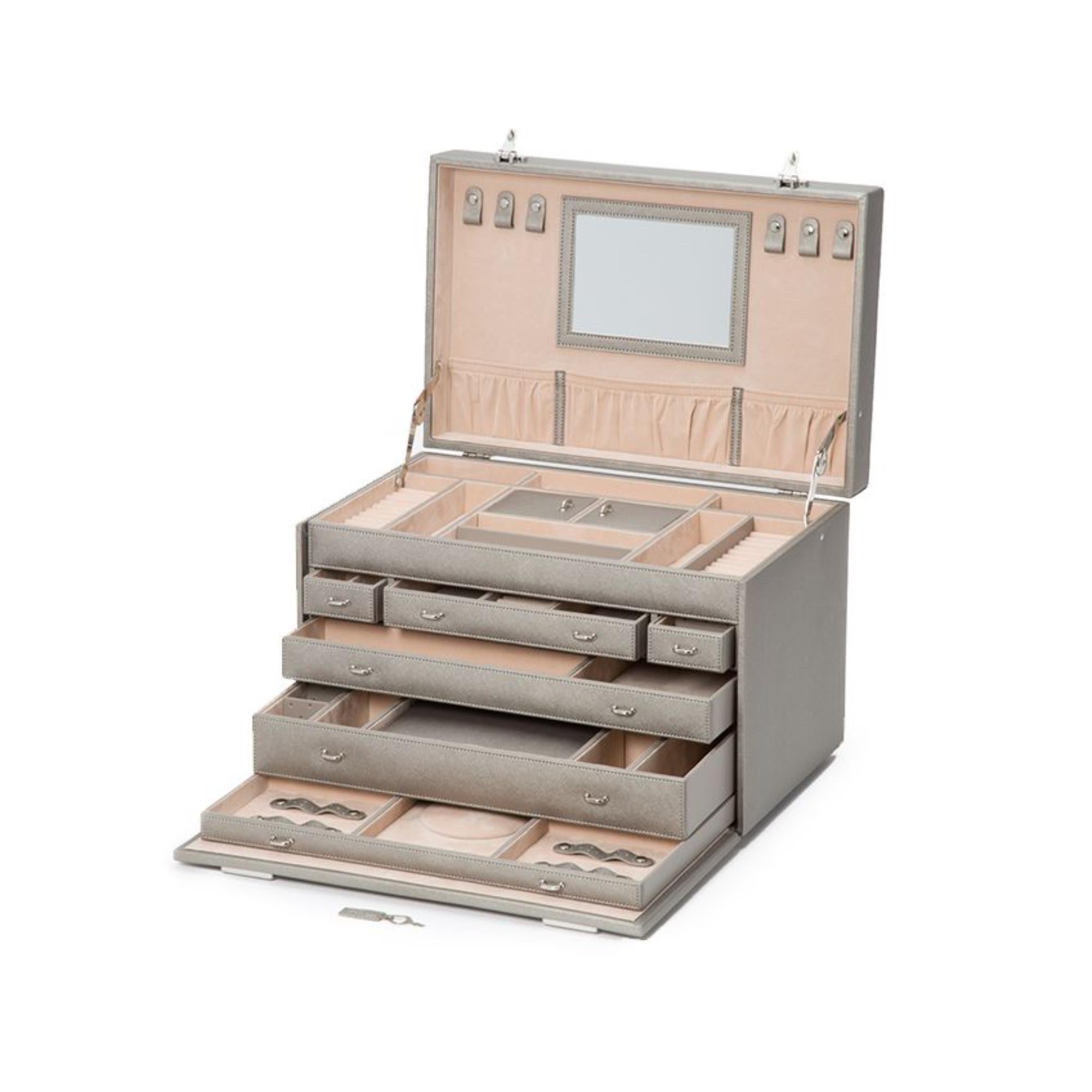 WOLF Heritage Jewelry Armoire Tan Leather 280834