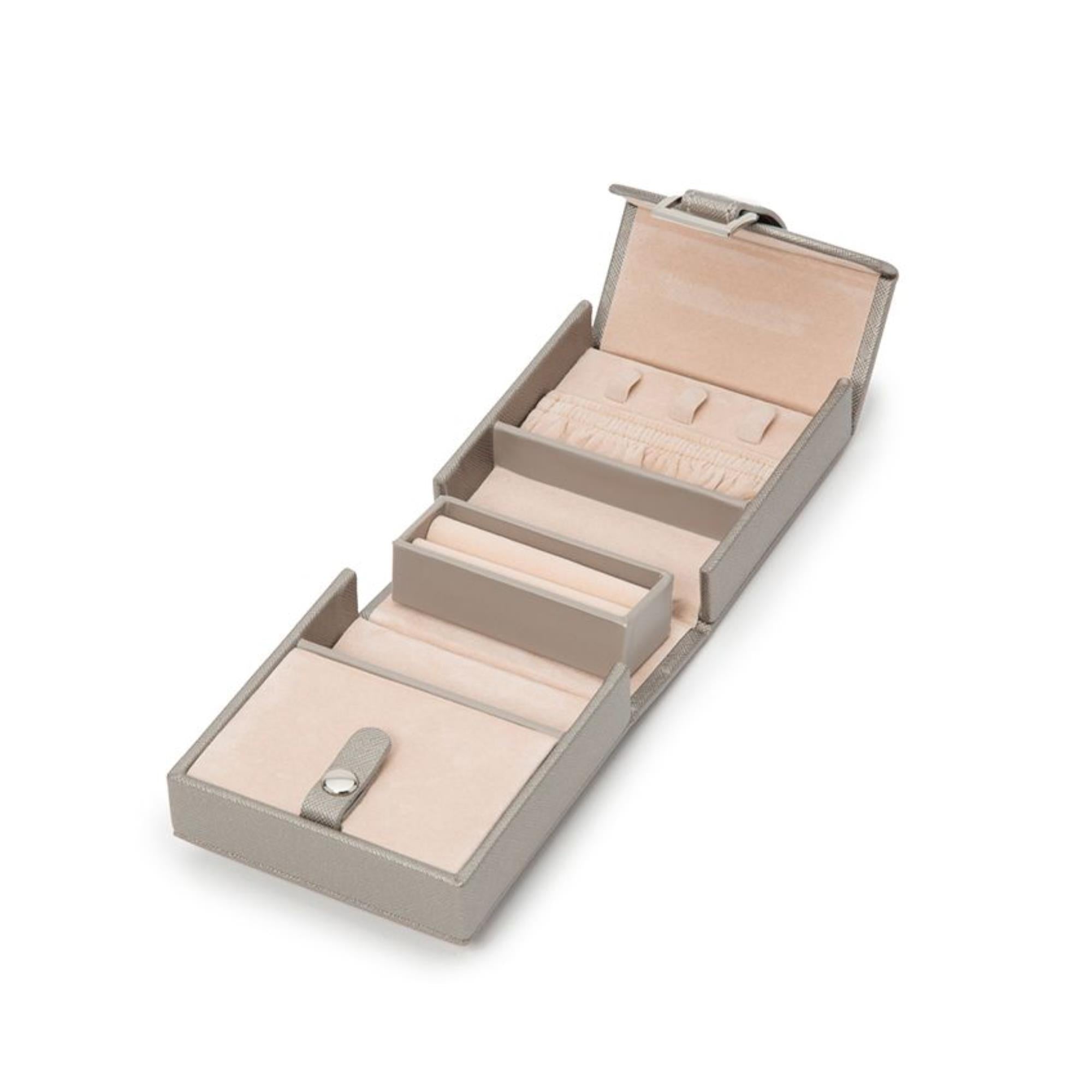 WOLF Heritage Fold-Out Jewelry Box Tan Leather 281234