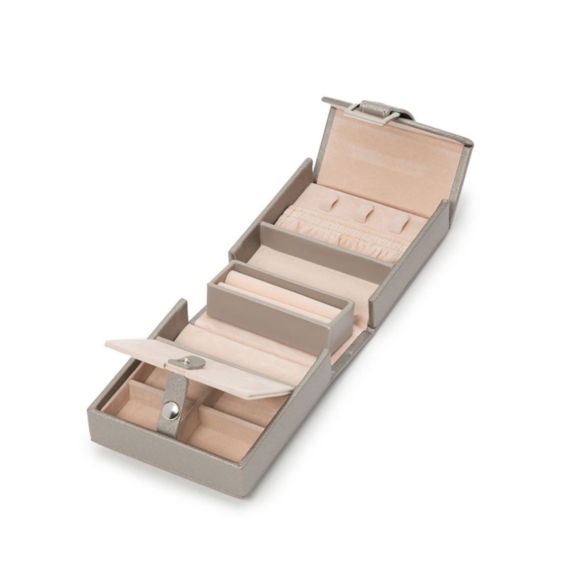WOLF Heritage Fold-Out Jewelry Box Tan Leather 281234