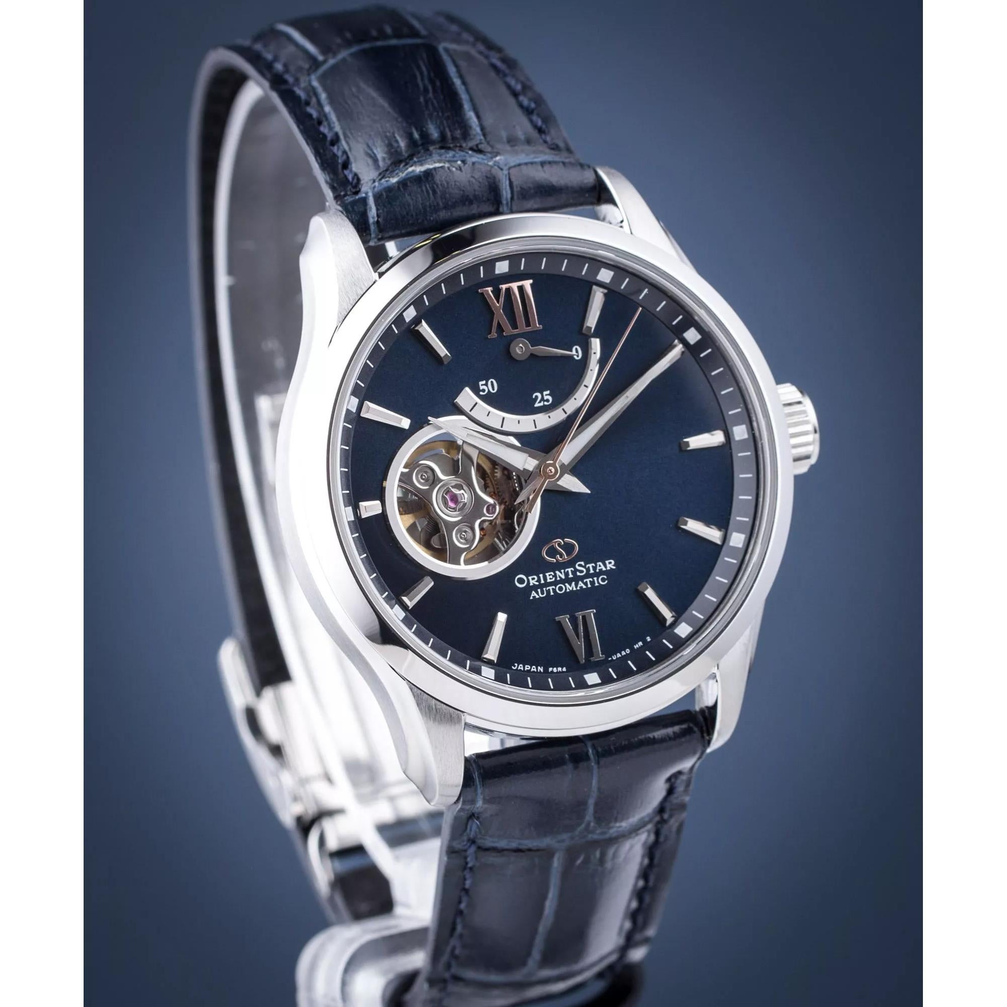 Orient Star Blue Dial Leather Strap Men’s Watch RE-AT0006L00B