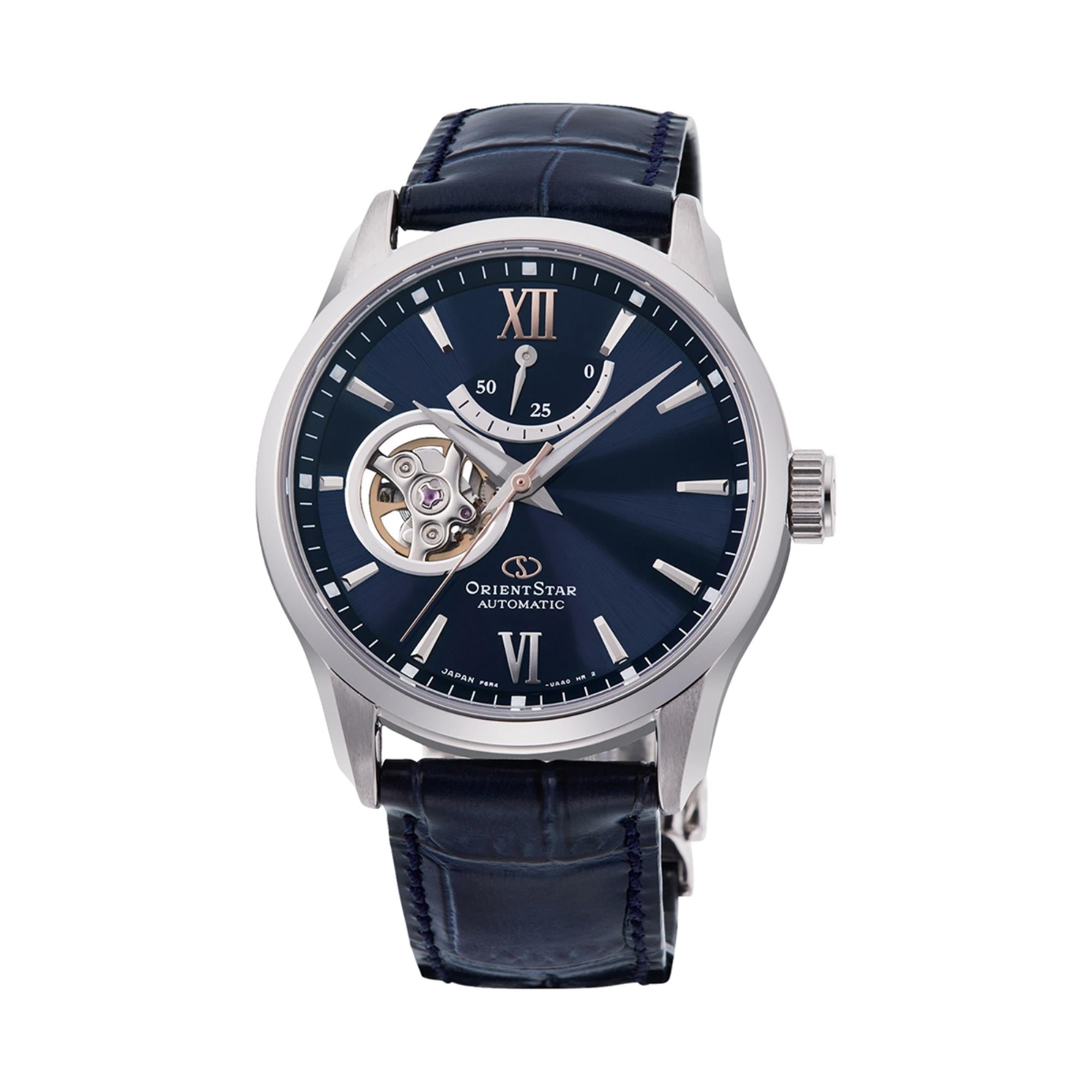 Orient Star Blue Dial Leather Strap Men’s Watch RE-AT0006L00B