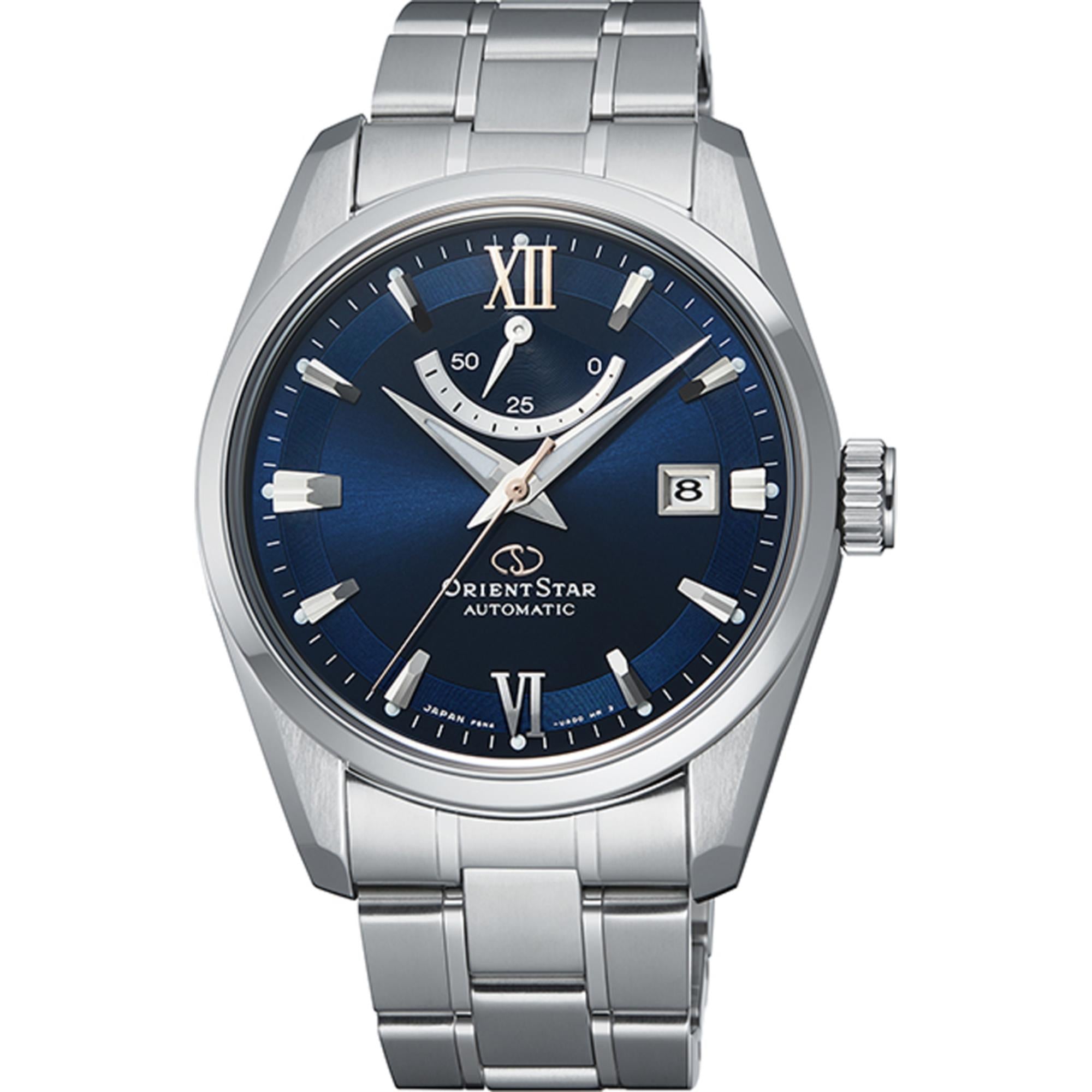 Orient Star Contemporary Date Mechanical Blue Dial Stainless Steel Unisex Watch RE-AU0005L00B