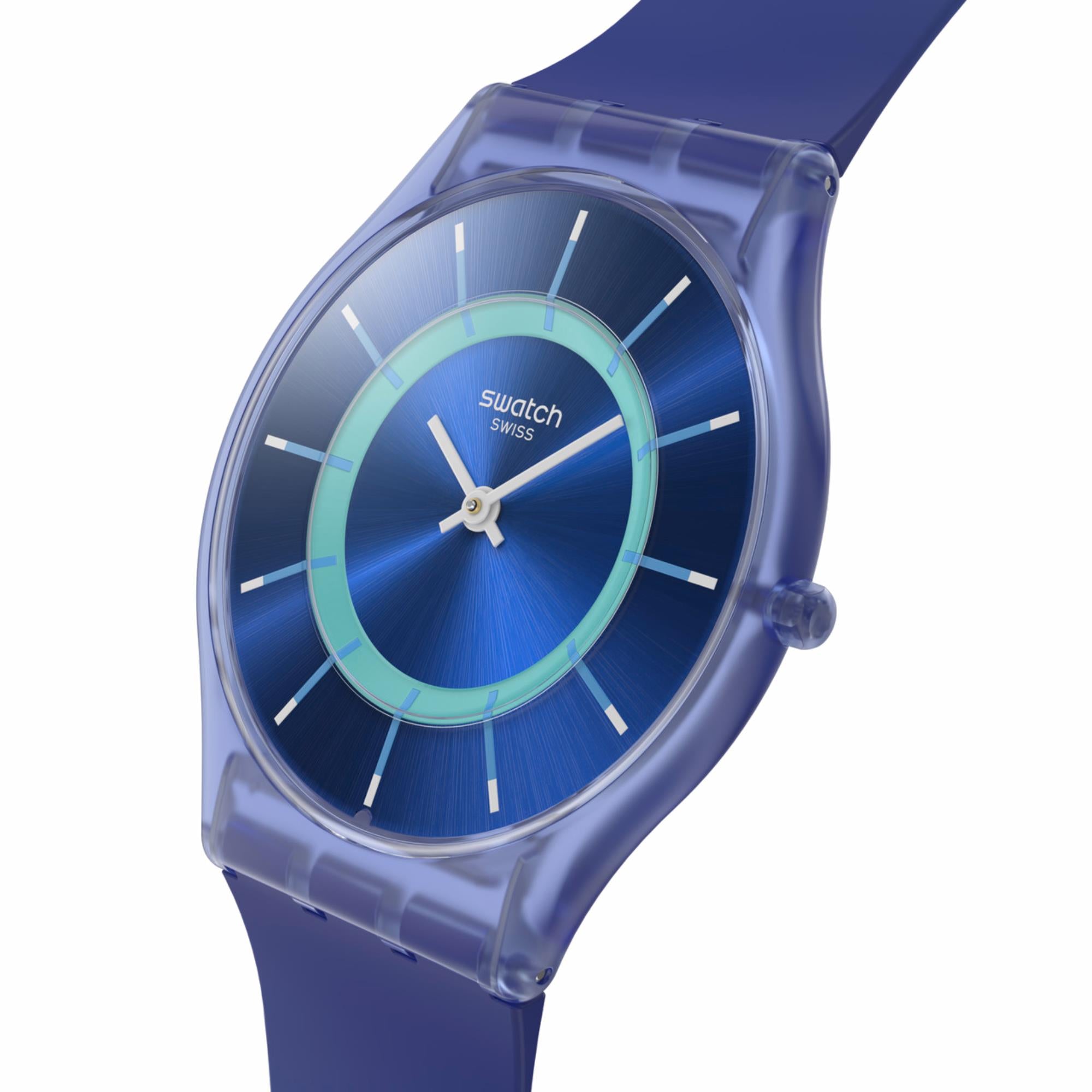Swatch Jammy Grape Dream Blue Dial Silicone Strap Unisex Watch SS08I100