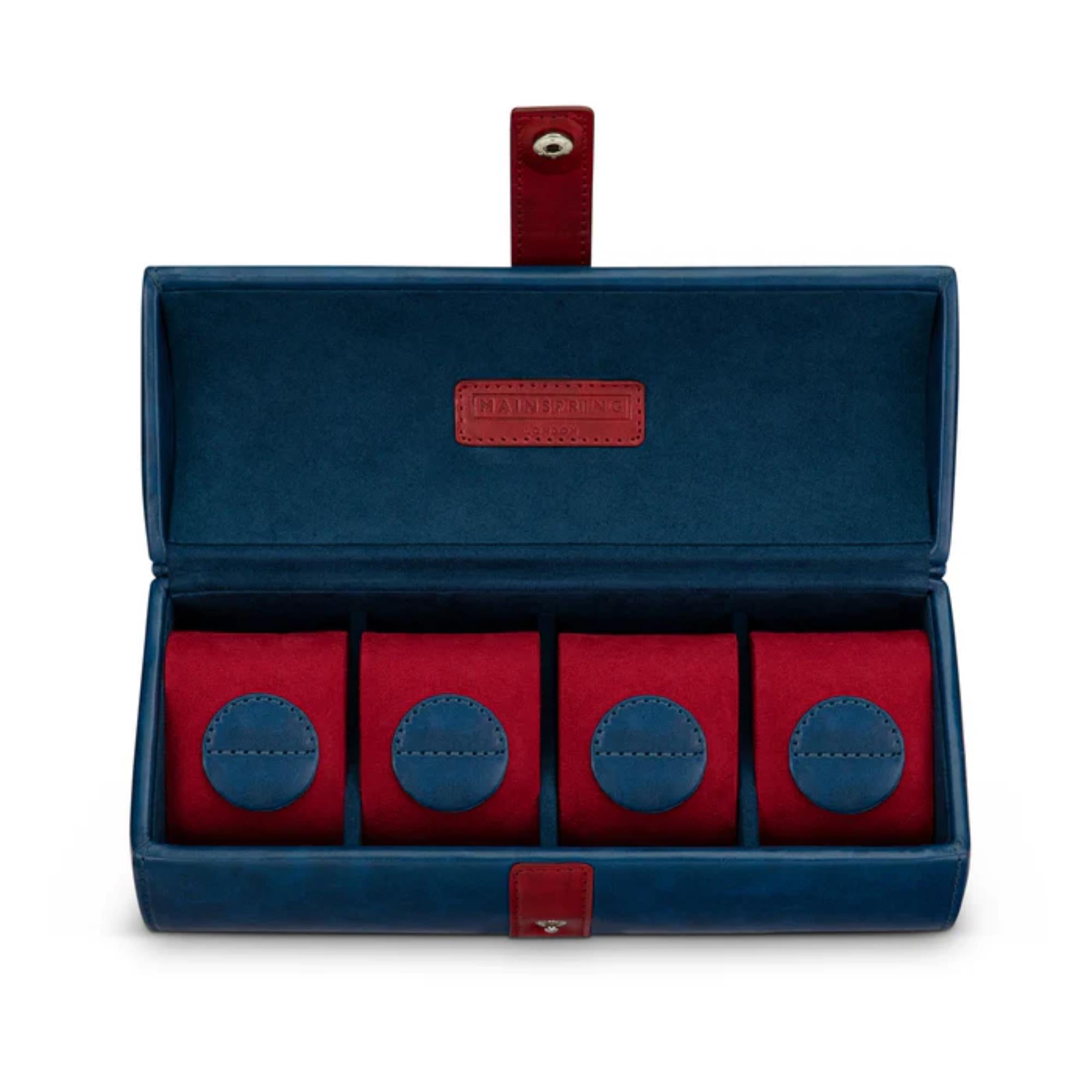 Mainspring Raceday Podium 4-Slot Watch Case Collector Pouch Naval Blue MS-101-WR1-01