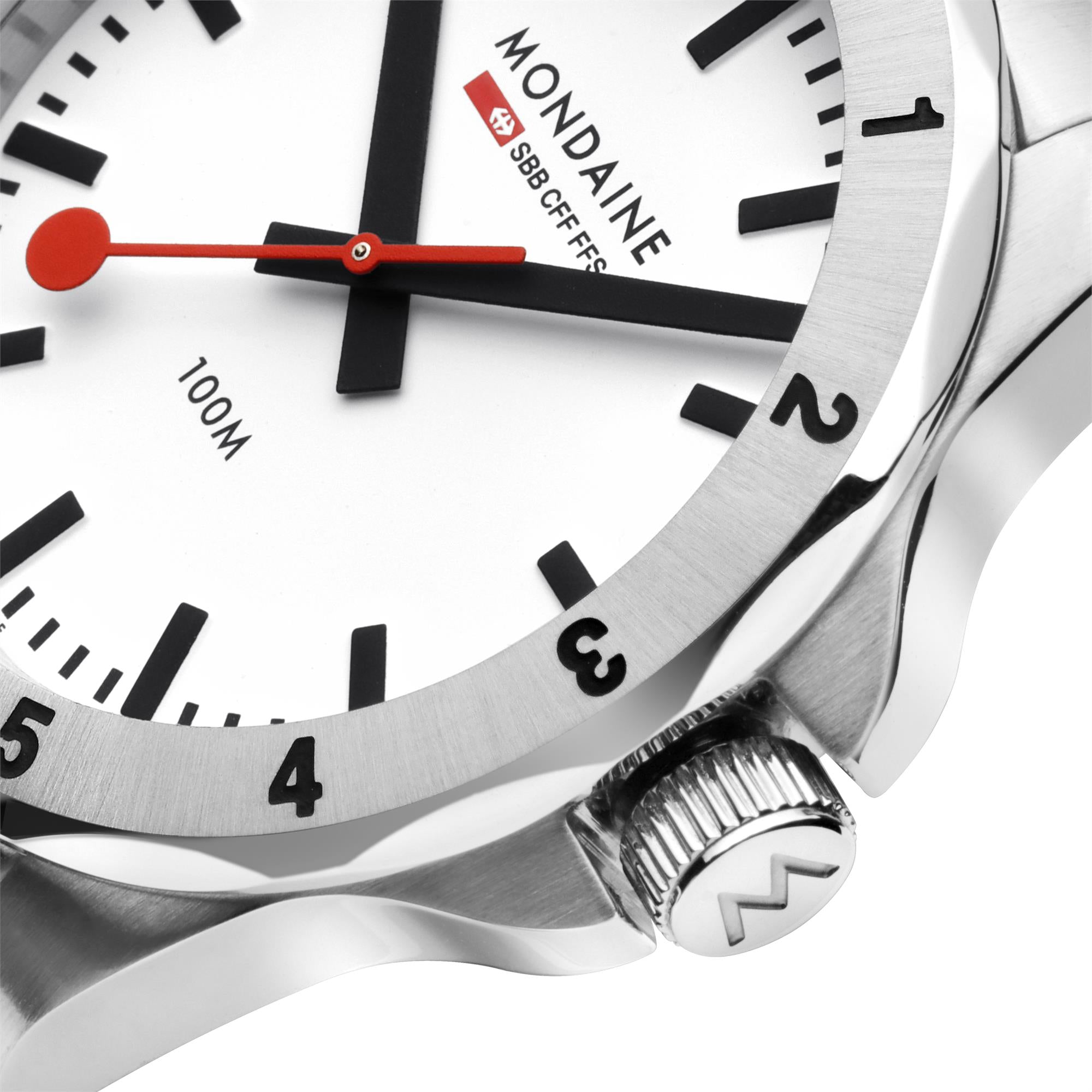 Mondaine Numeri Quartz White Dial Stainless Steel Strap Men's Watch MSN.4211B.SK