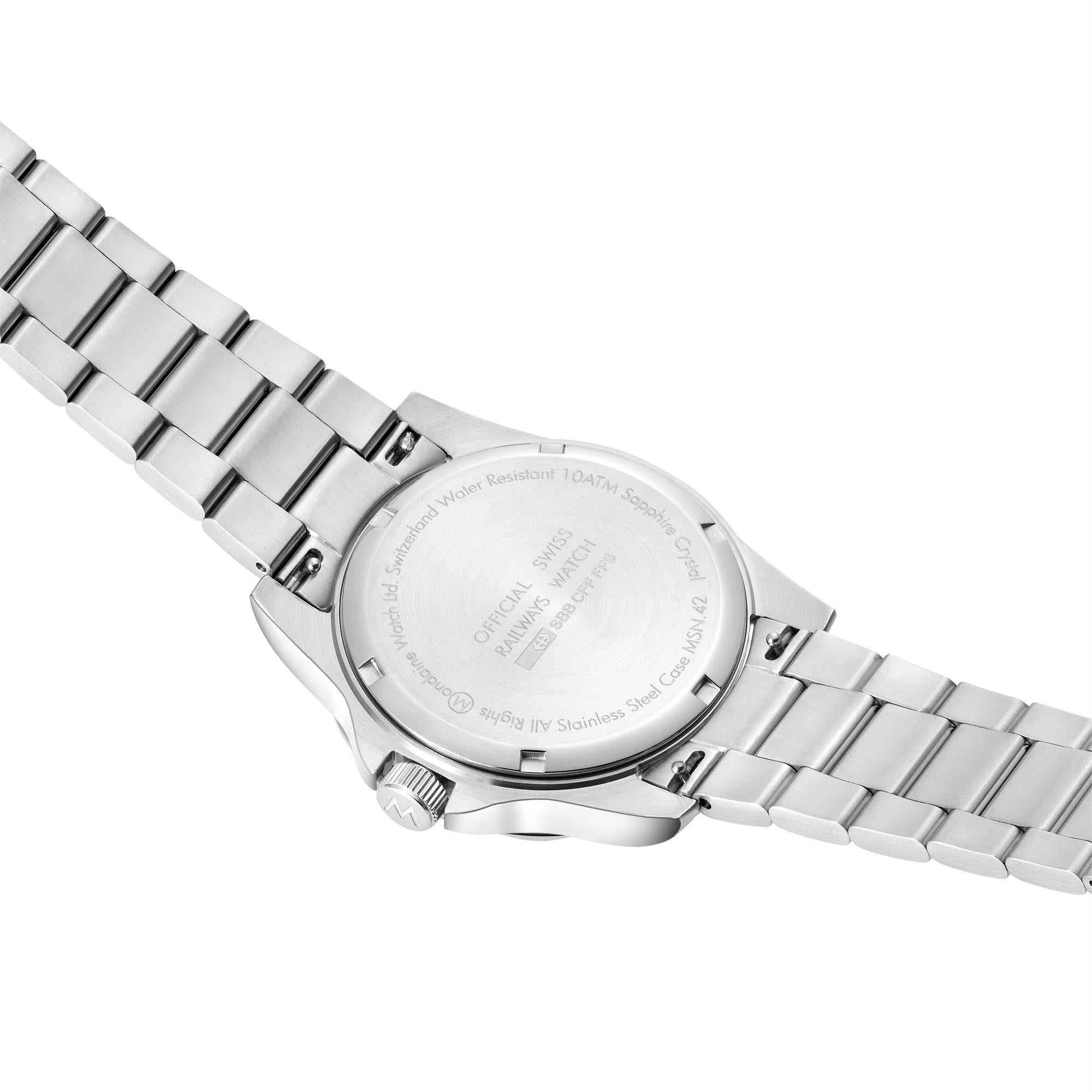 Mondaine Numeri Quartz White Dial Stainless Steel Strap Men's Watch MSN.4211B.SK