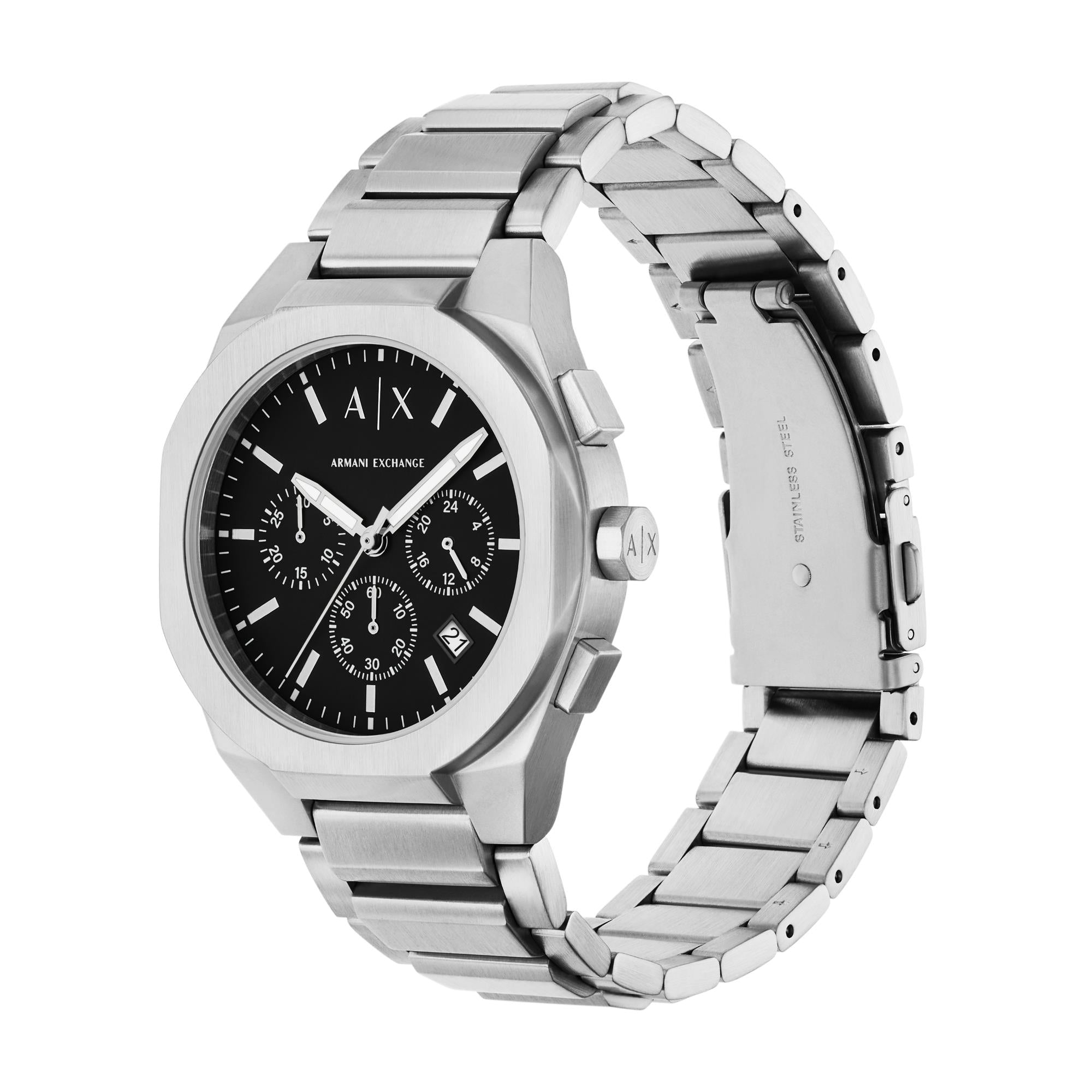 Armani Exchange Rafael Chronograph Black Dial Stainless Steel Men's Watch AX4186
