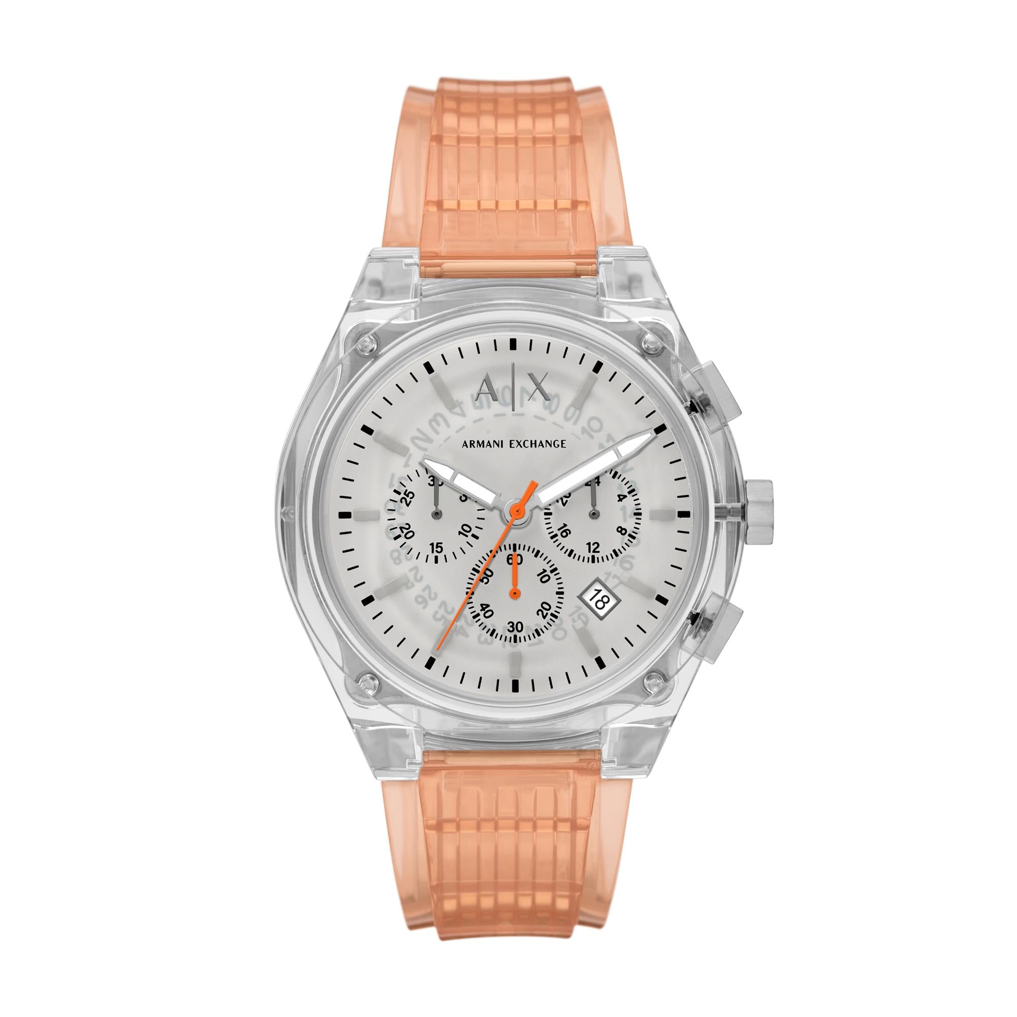 Armani Exchange Rafael Chronograph Grey Dial Thermoplastic Polyurethane Strap Men's Watch AX4164