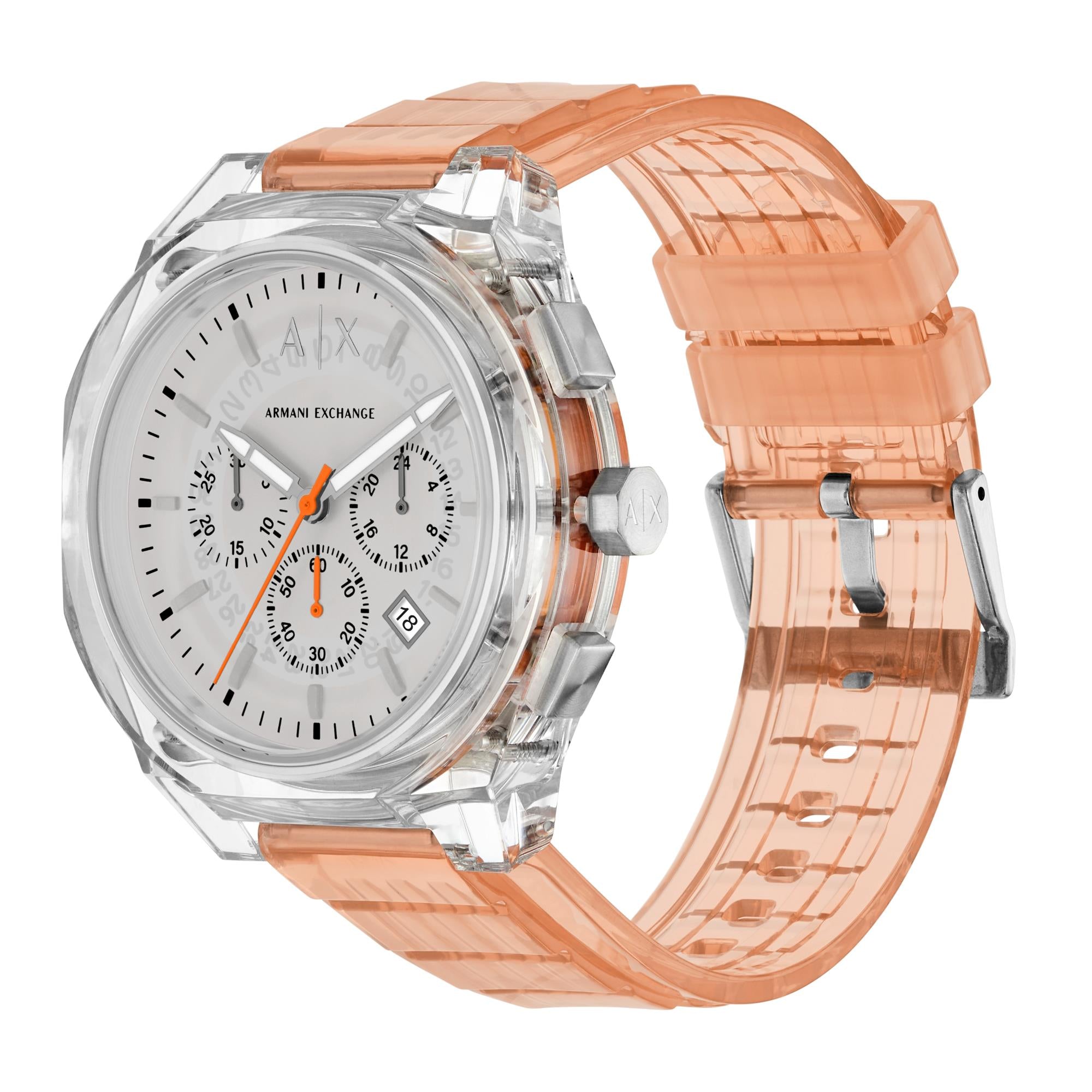 Armani Exchange Rafael Chronograph Grey Dial Thermoplastic Polyurethane Strap Men's Watch AX4164