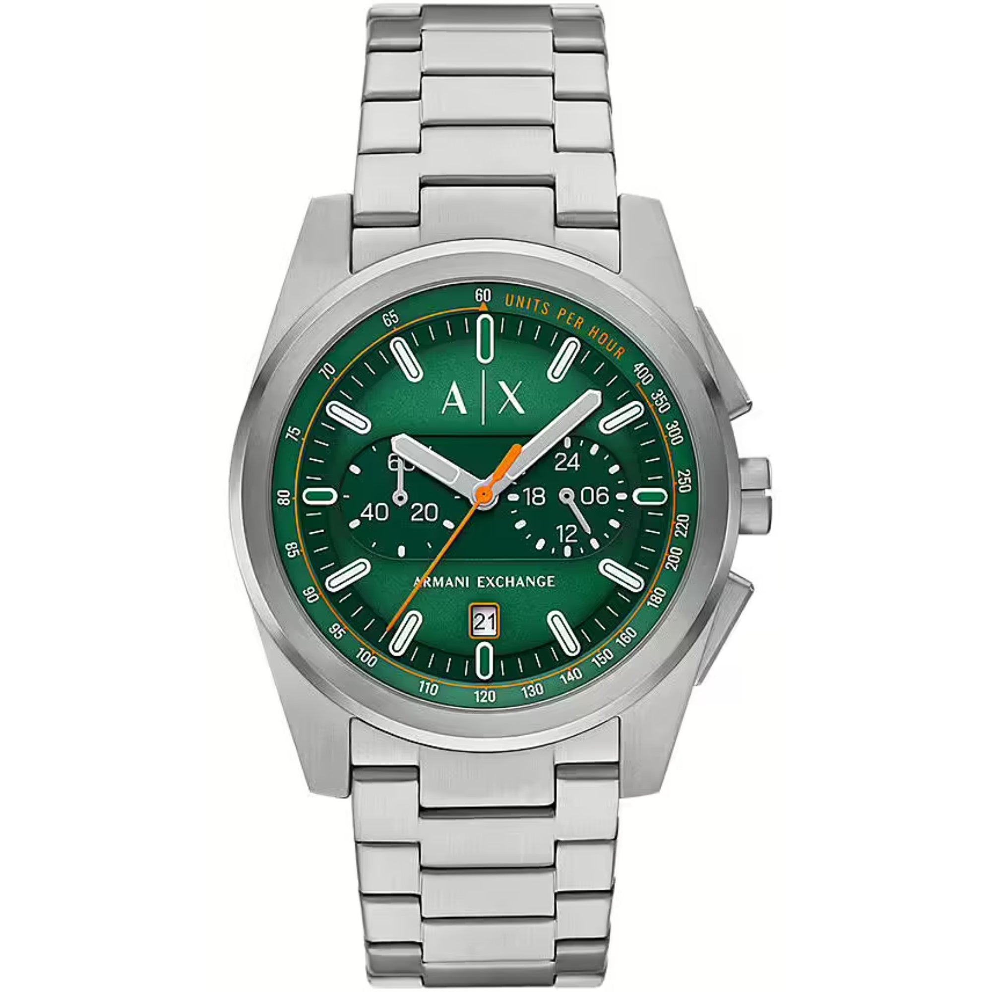 Armani Exchange Parker Chronograph Quartz Green Dial Stainless Steel Men's Watch AX2862