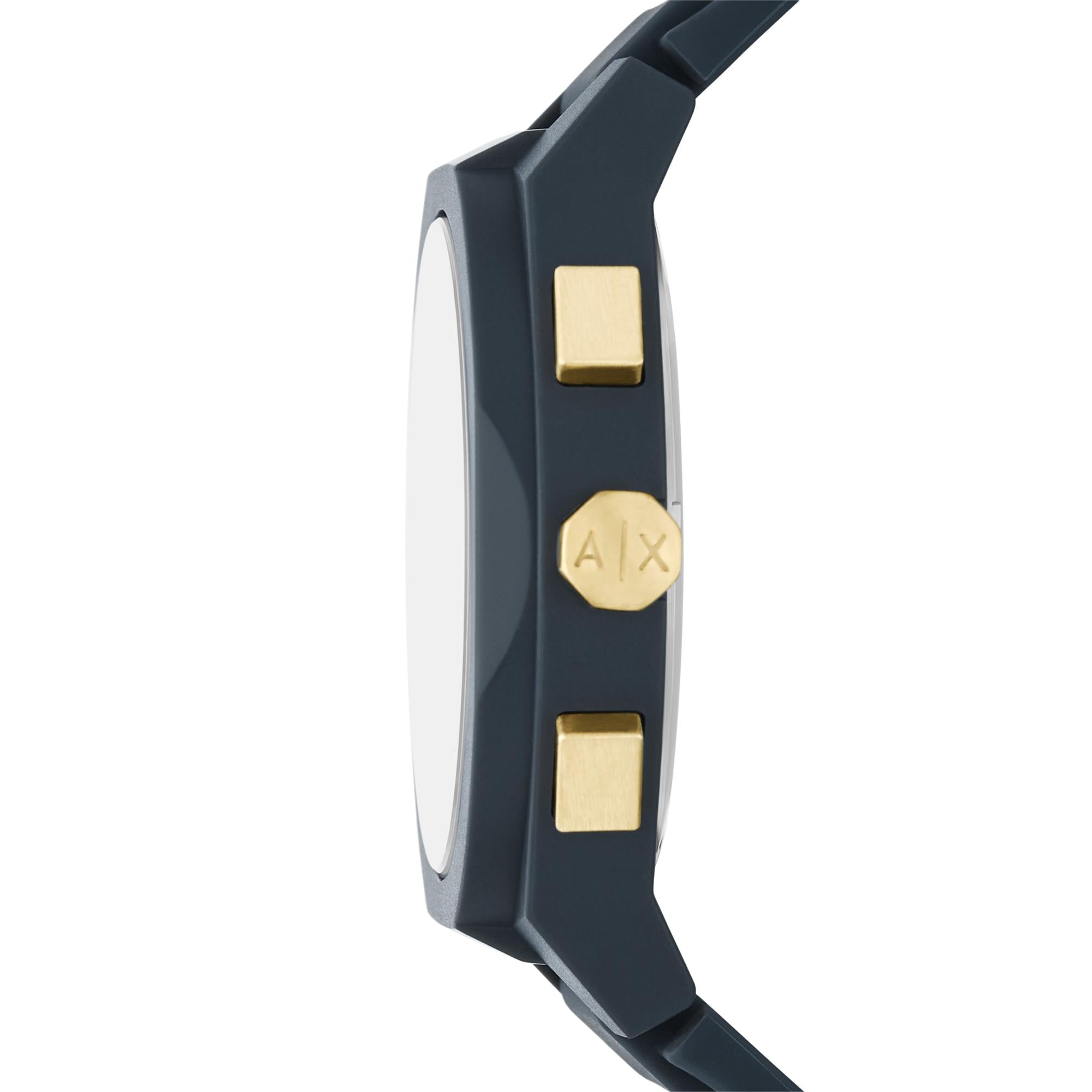 Armani Exchange Rafael Chronograph Blue Dial Rubber Strap Men's Watch AX4168