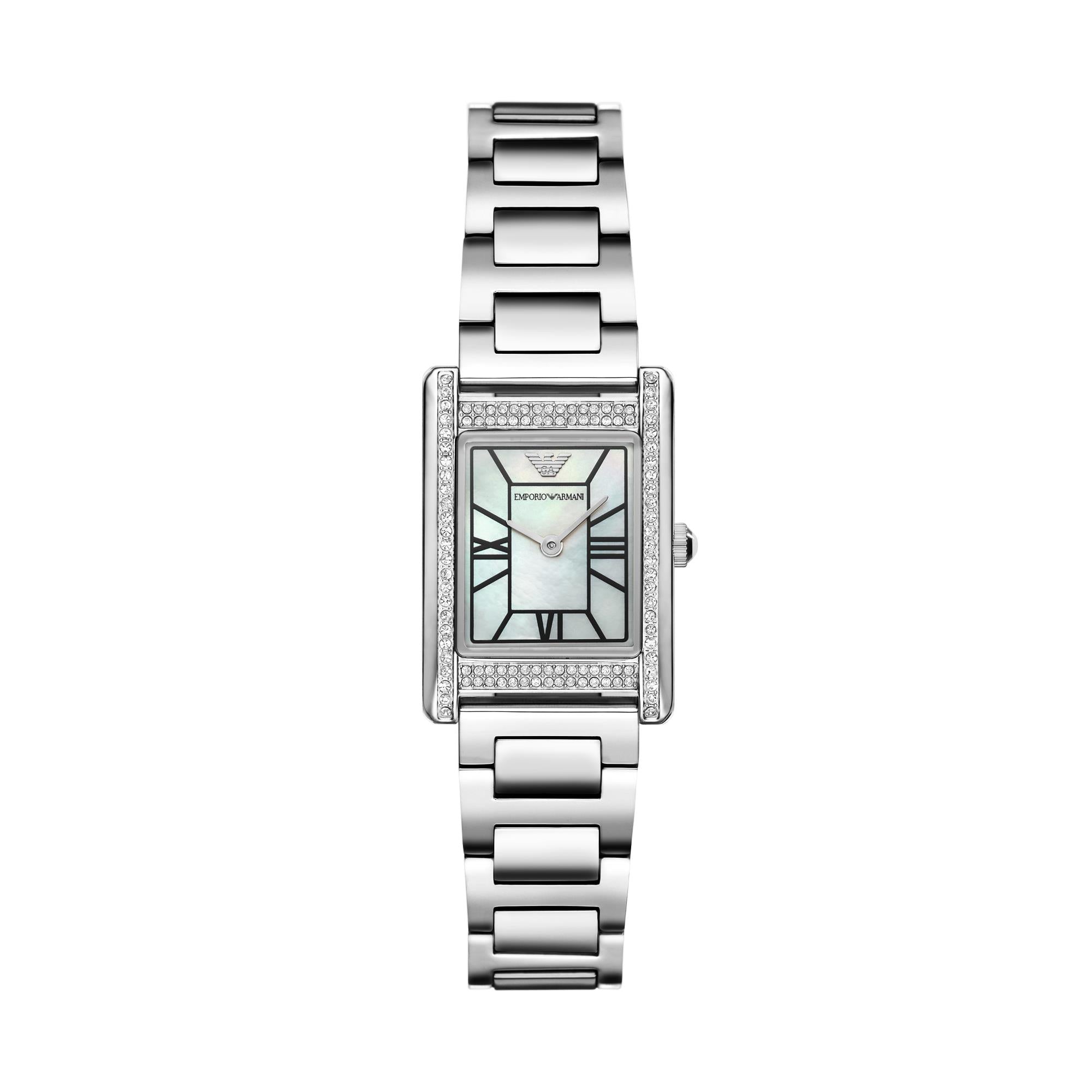 Emporio Armani Two-Hand Mother Of Pearl Dial Stainless Steel Ladies Watch AR11625