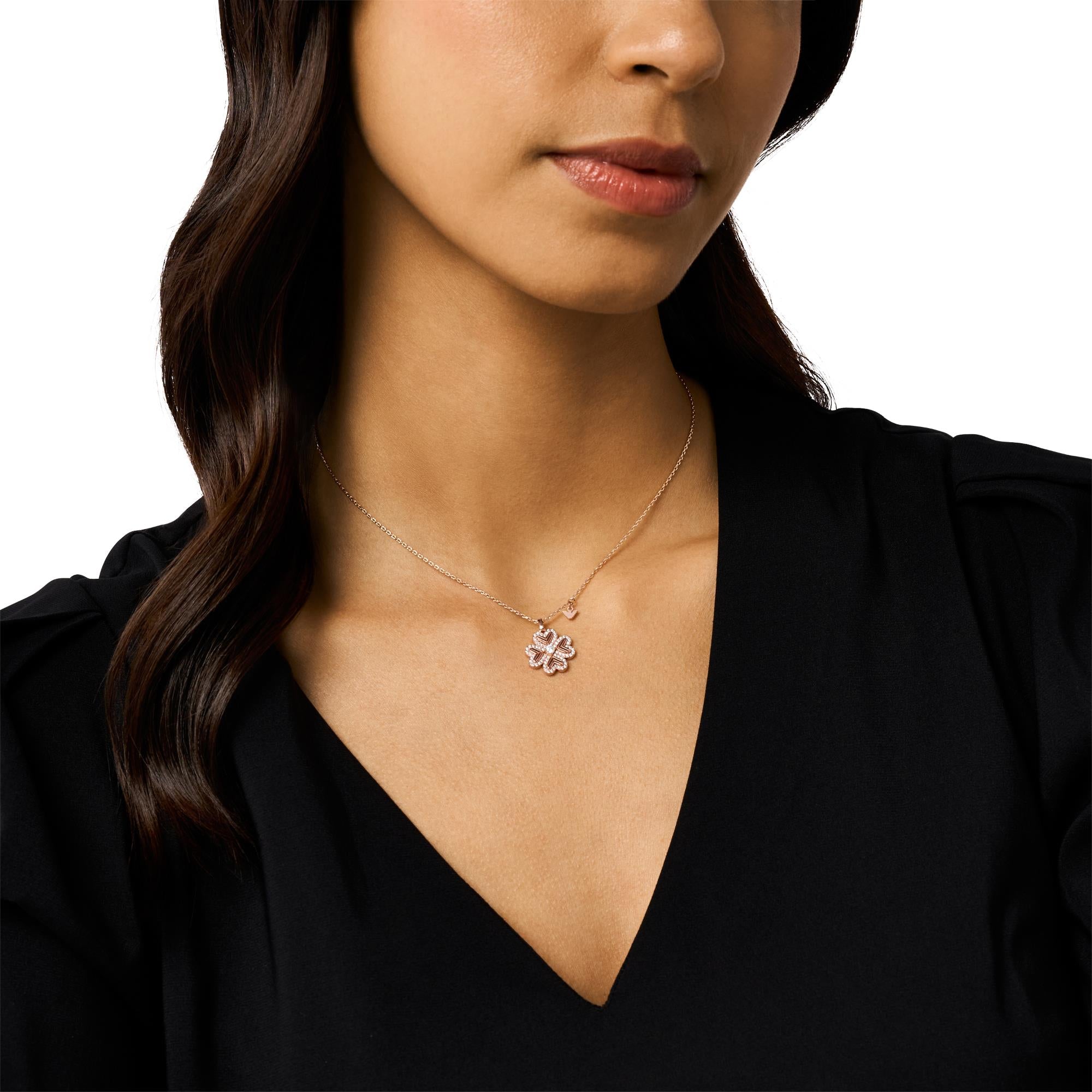Emporio Armani Rose Gold-Tone Sterling Silver Pendant Ladies Necklace EG3609221