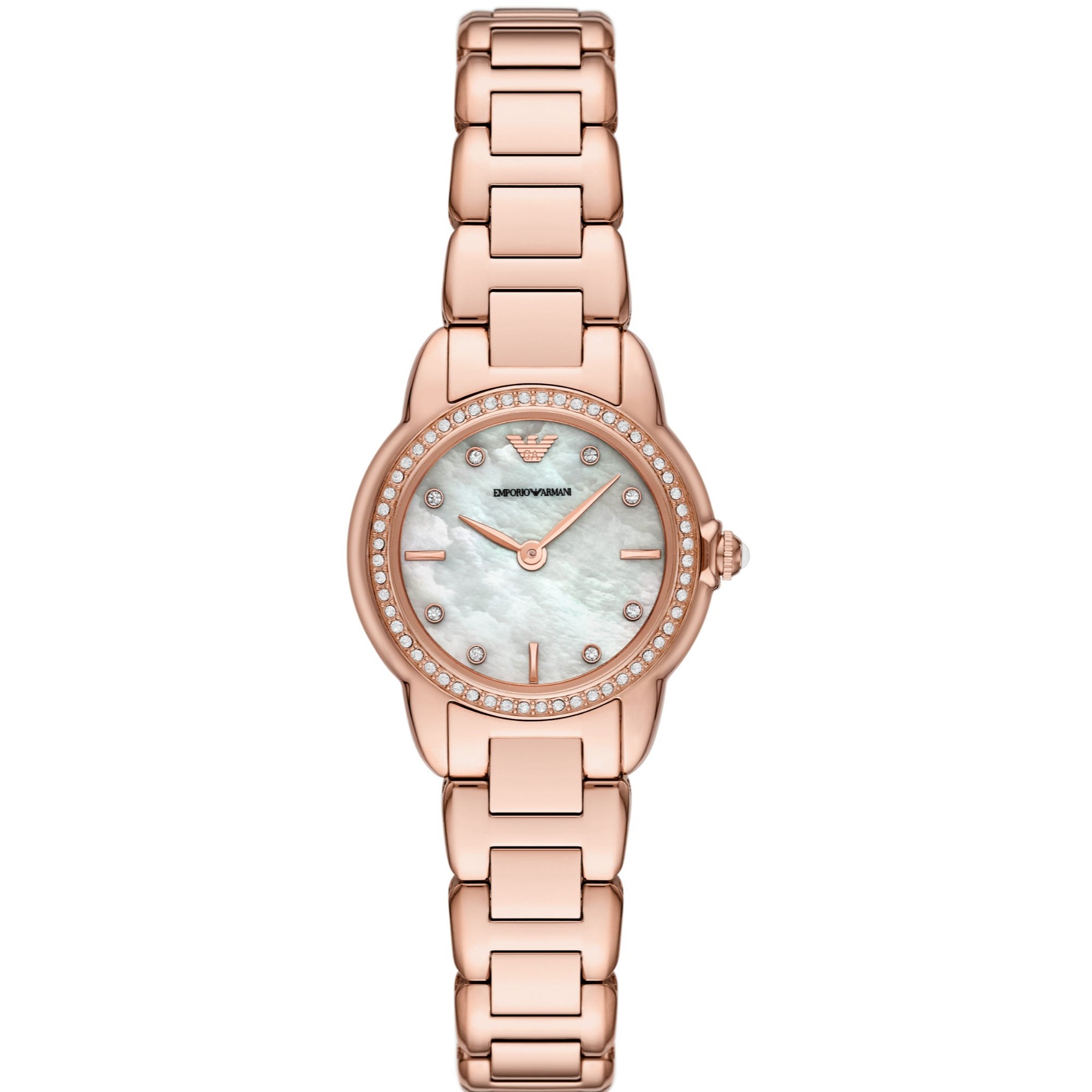 Emporio Armani Mia Mother Of Pearl Dial Rose Gold-Tone Stainless Steel Strap Ladies Watch AR11671