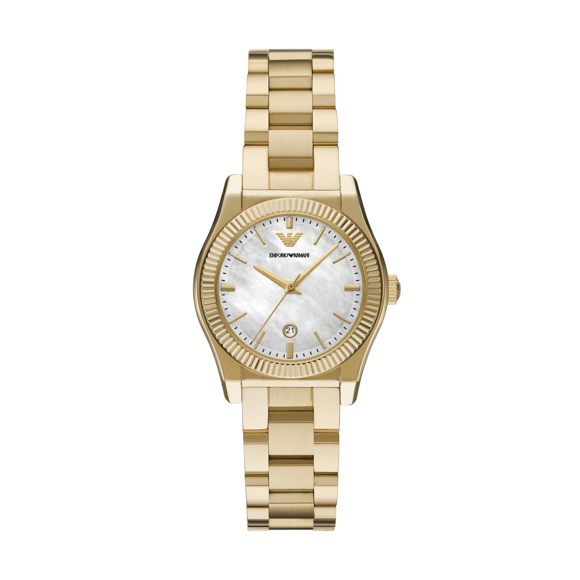 Emporio Armani Mother Of Pearl Dial Gold-Tone Stainless Steel Ladies Watch AR11657