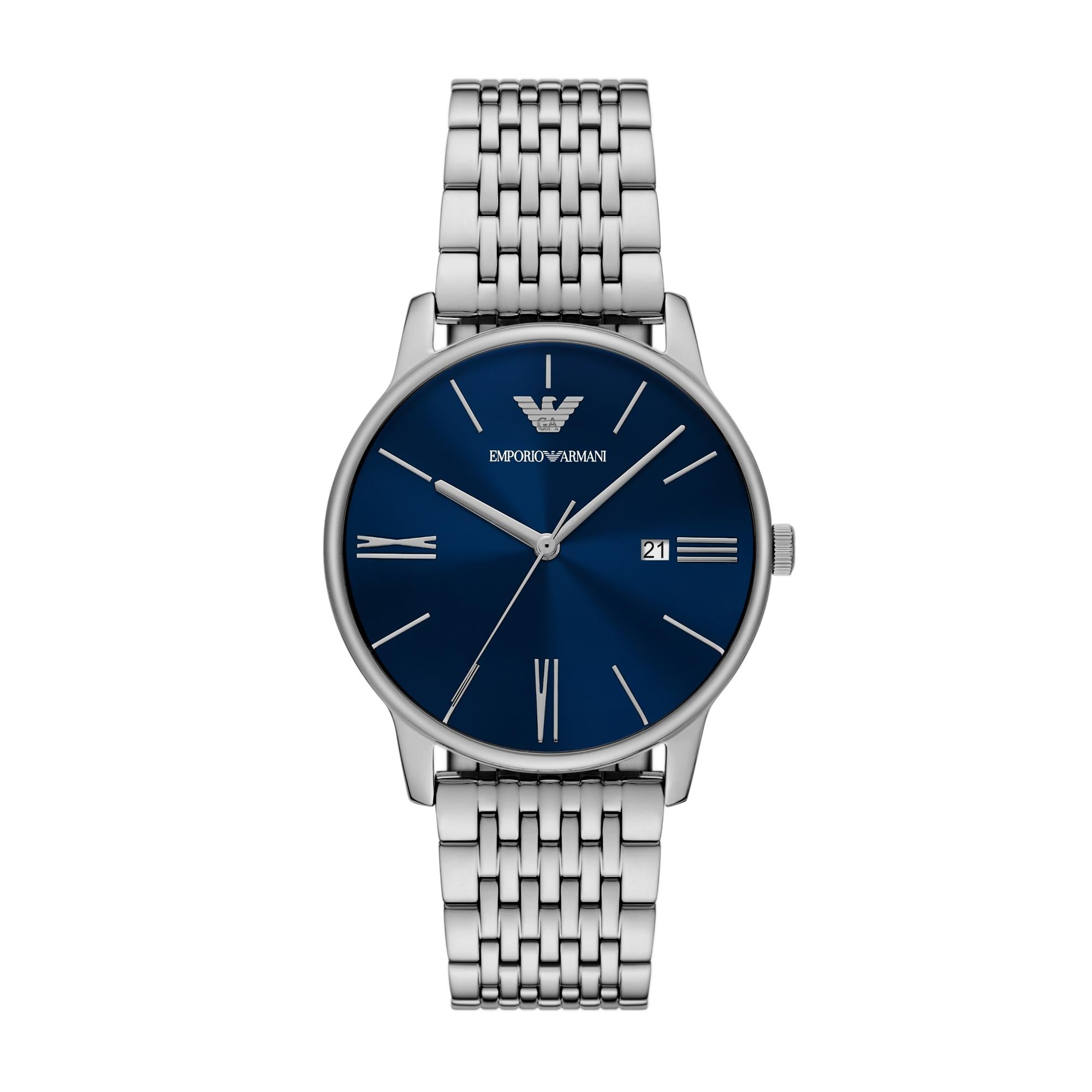 Emporio Armani Blue Dial Stainless Steel Strap Men's Watch AR11674