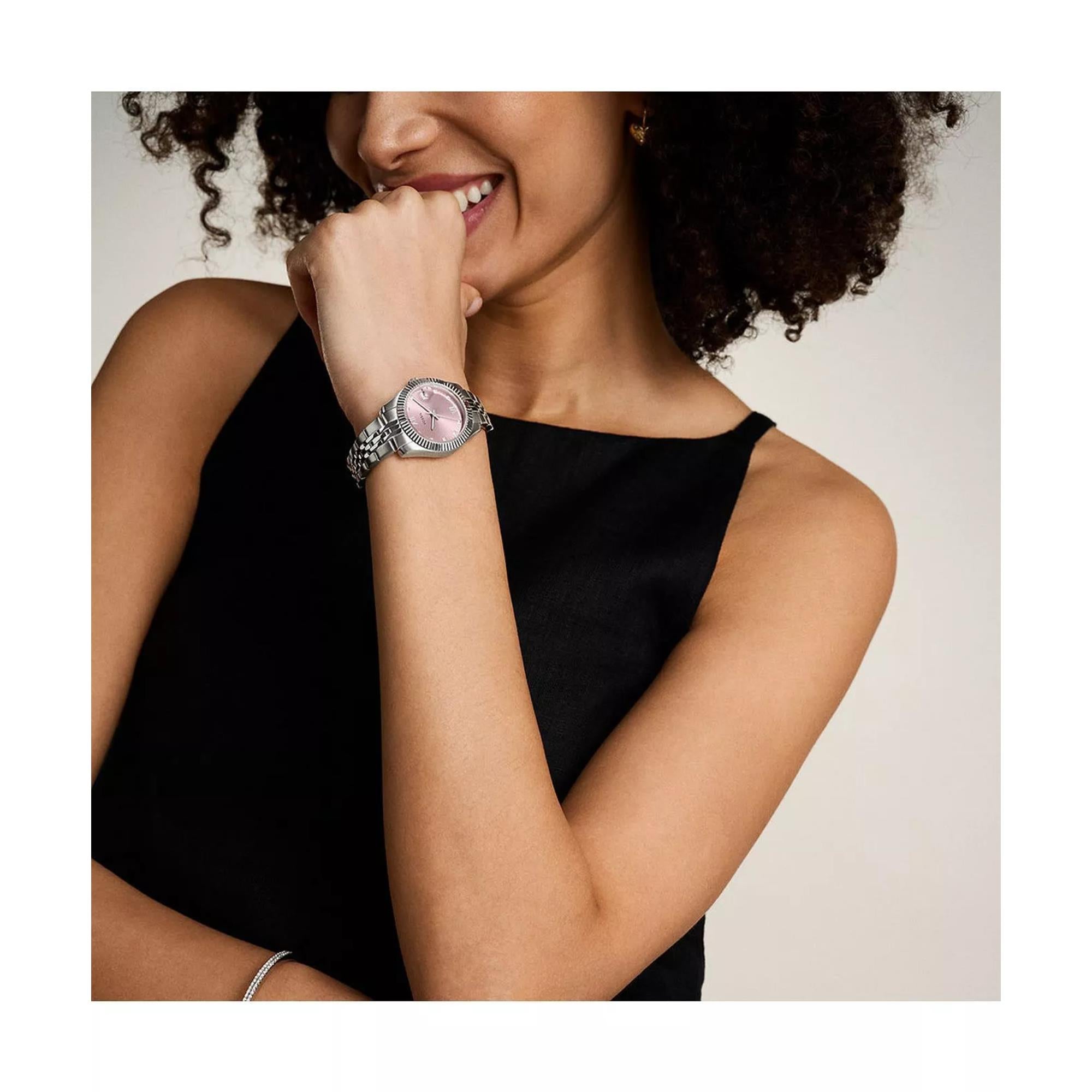 Fossil Scarlette Pink Dial Stainless Steel Strap Ladies Watch ES5403