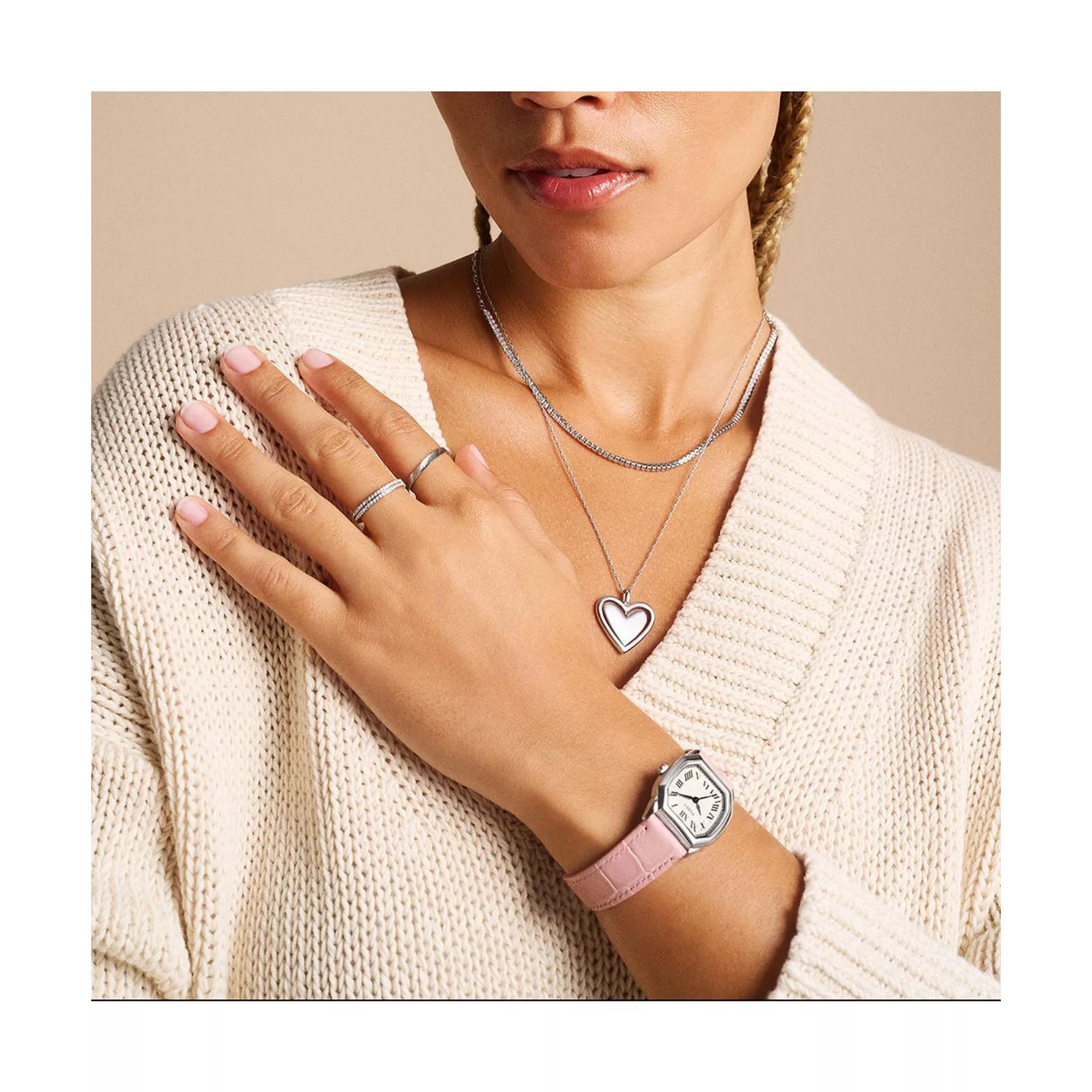Fossil Harlow Cream Dial Light Pink Leather Strap Ladies Watch ES5406