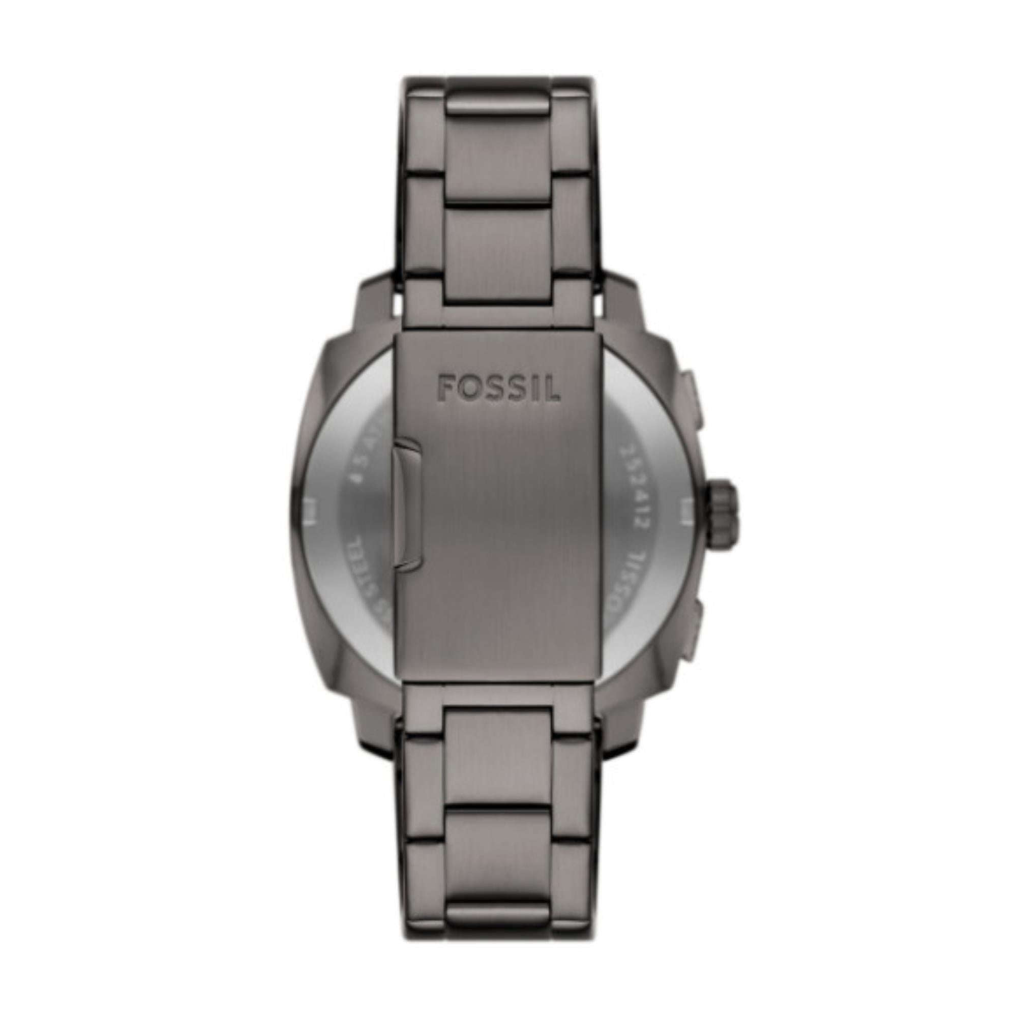 Fossil Machine Chronograph Black Dial Smoke Stainless Steel Strap Men's Watch FS6098