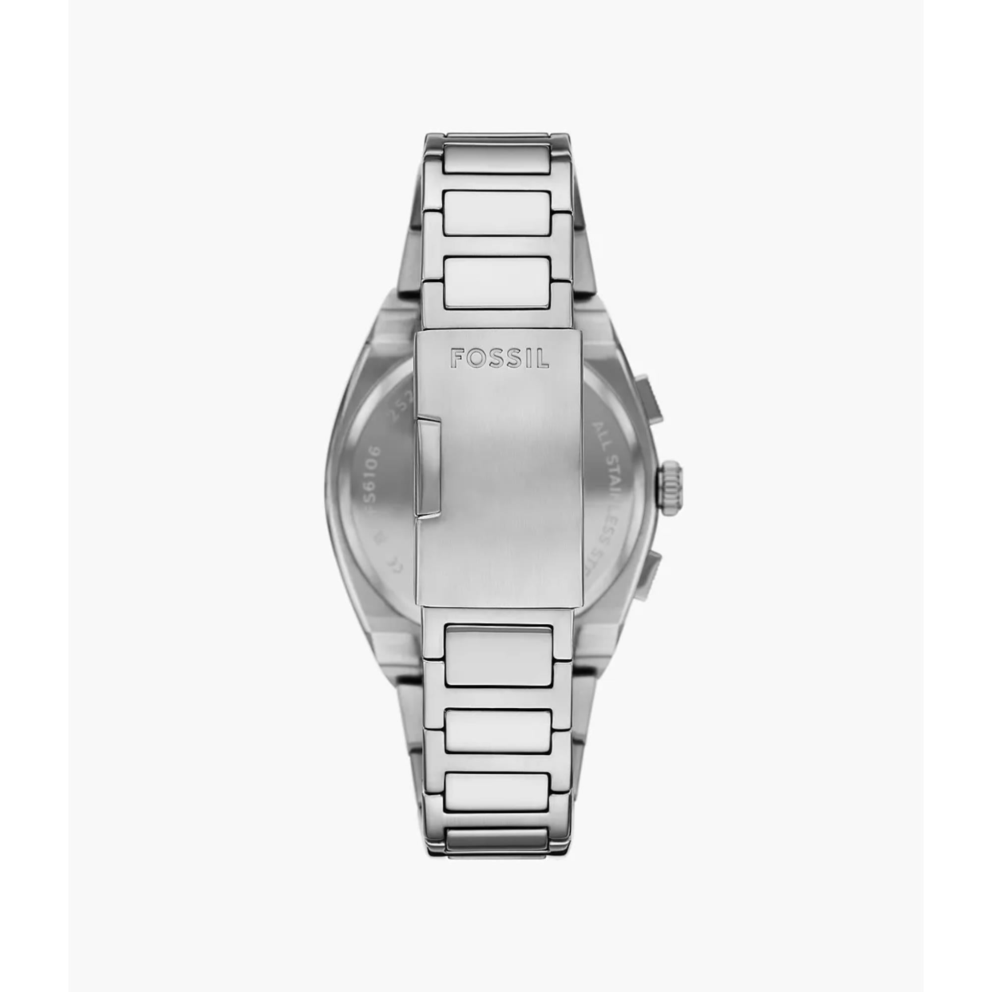Fossil Everett Chronograph Blue Dial Stainless Steel Strap Men's Watch FS6104