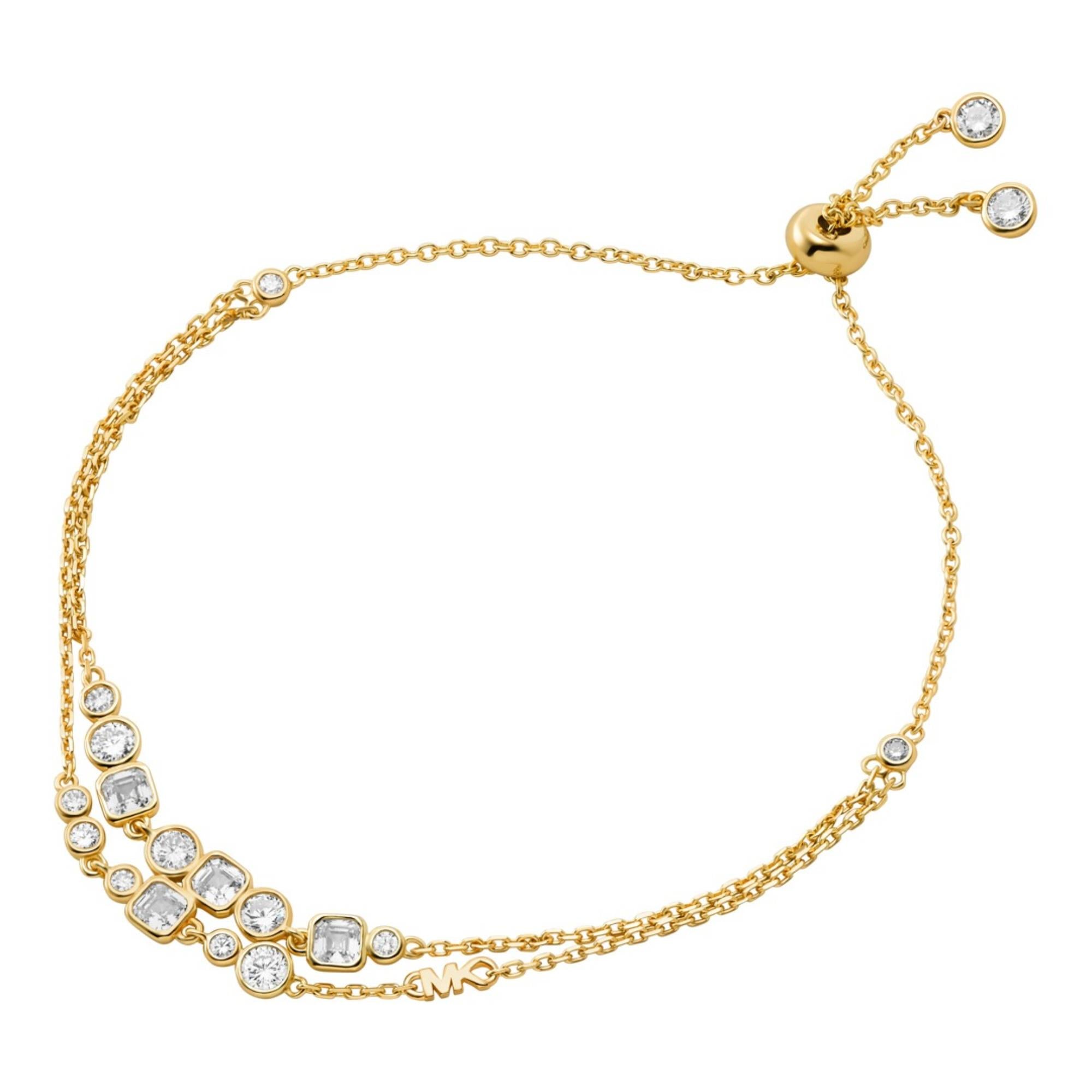 Michael Kors Brilliance 14K Gold-Plated Slider Ladies Bracelet MKC1770710