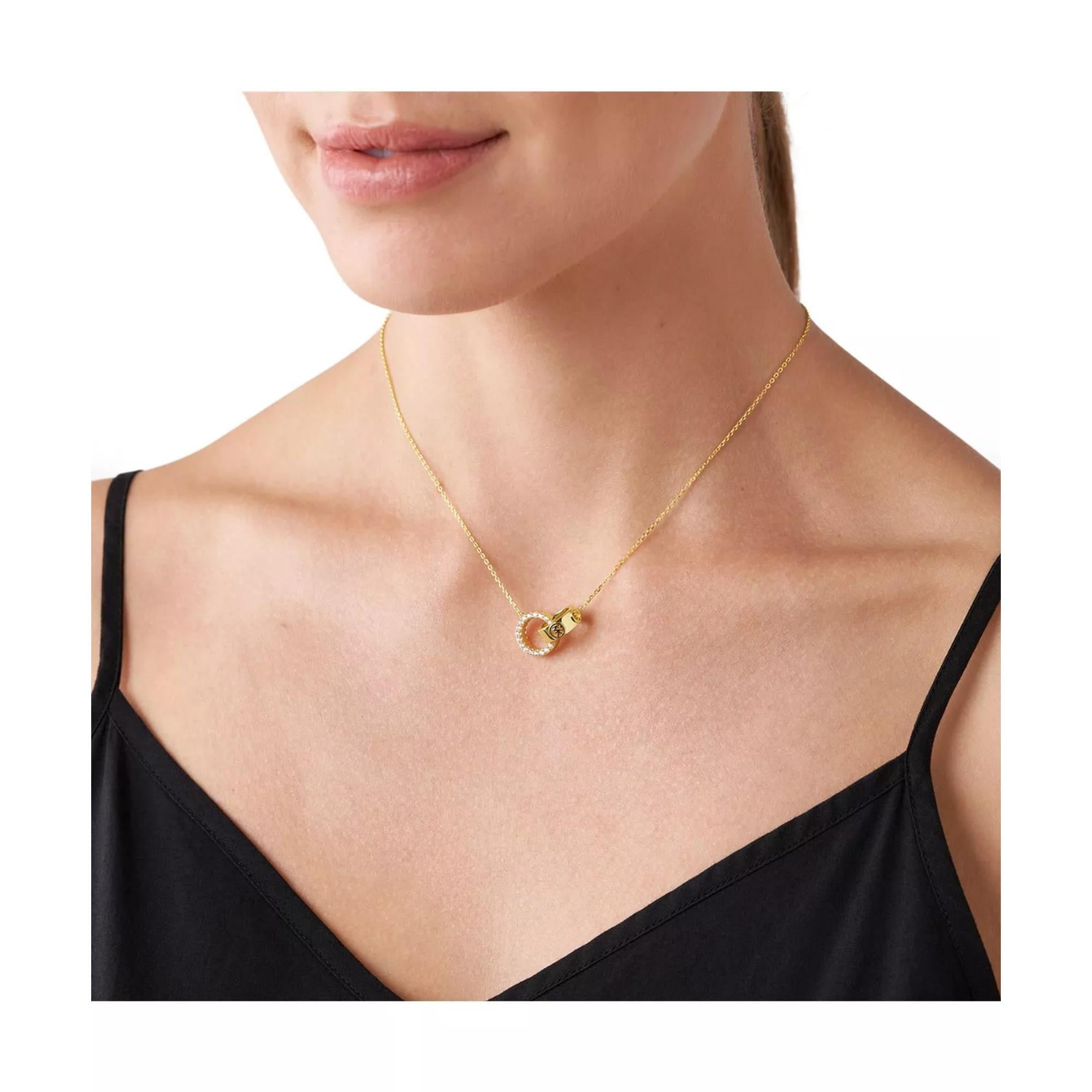 Michael Kors 14K Gold-Plated Sterling Silver Interlocking Ladies Necklace MKC1554AN710