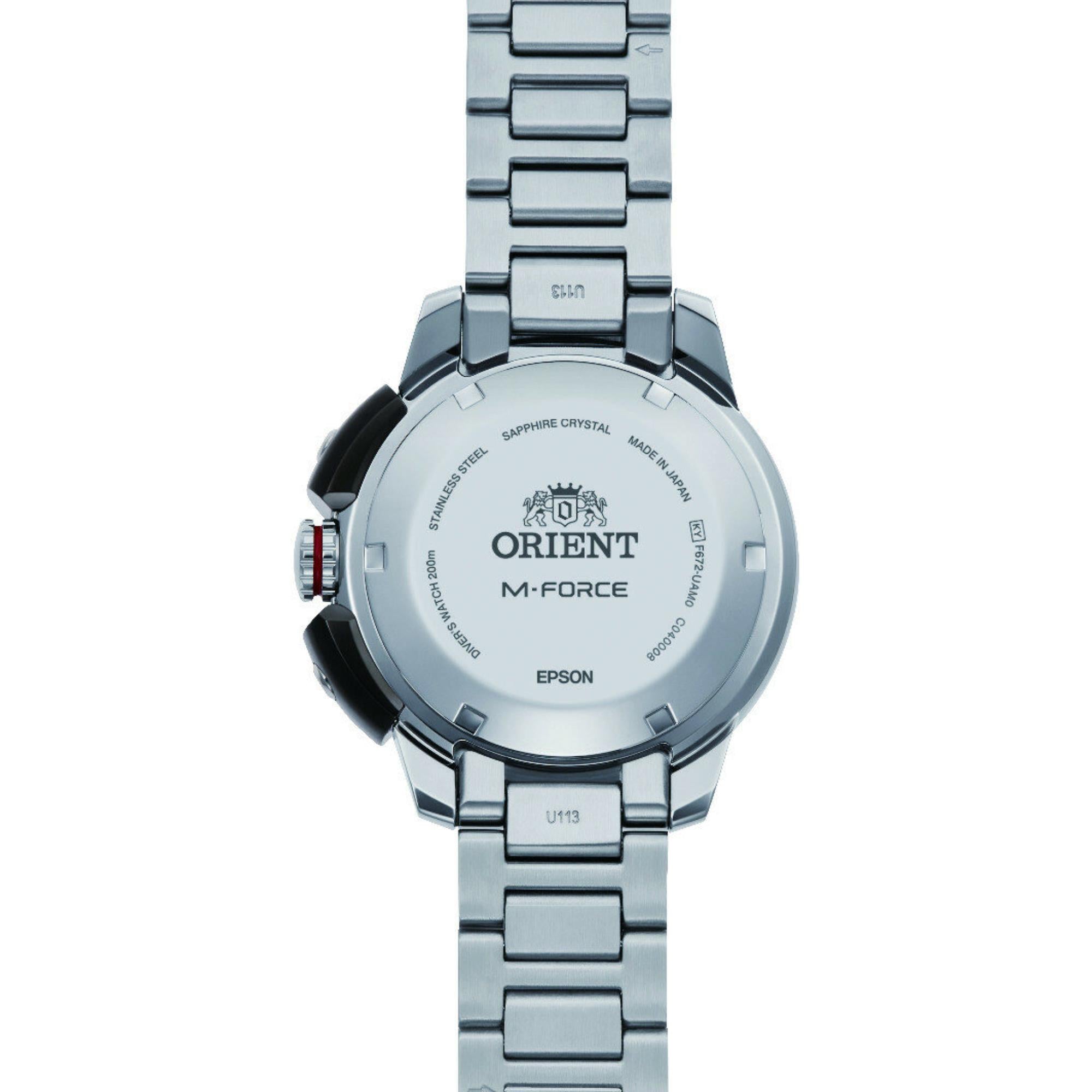 Orient M-Force 45mm Red Dial Steel Mens Automatic Watch RA-AC0L02R30B