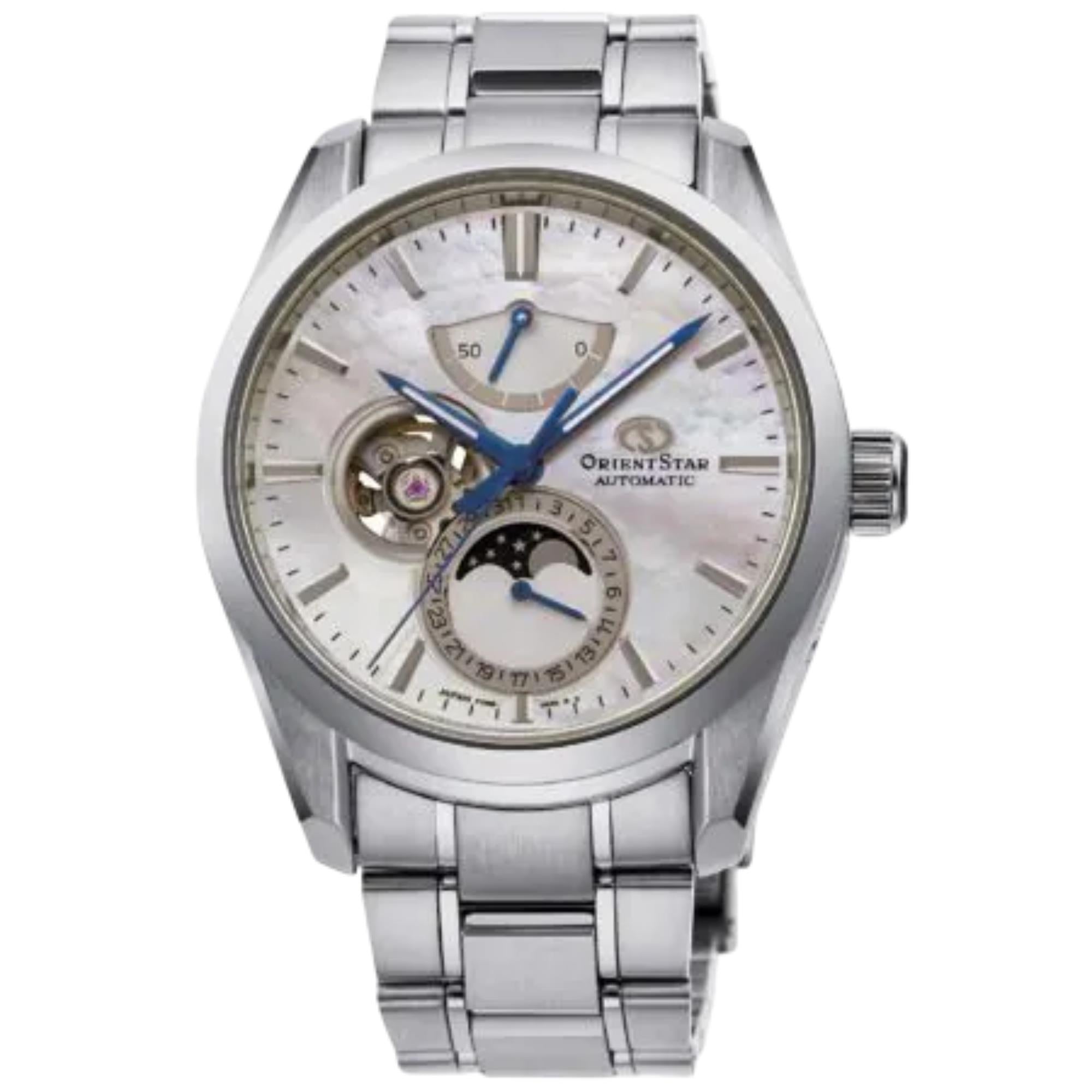 Orient Star Contemporary Silver Dial Stainless Steel Strap Men's Watch RE-AY0005A00B