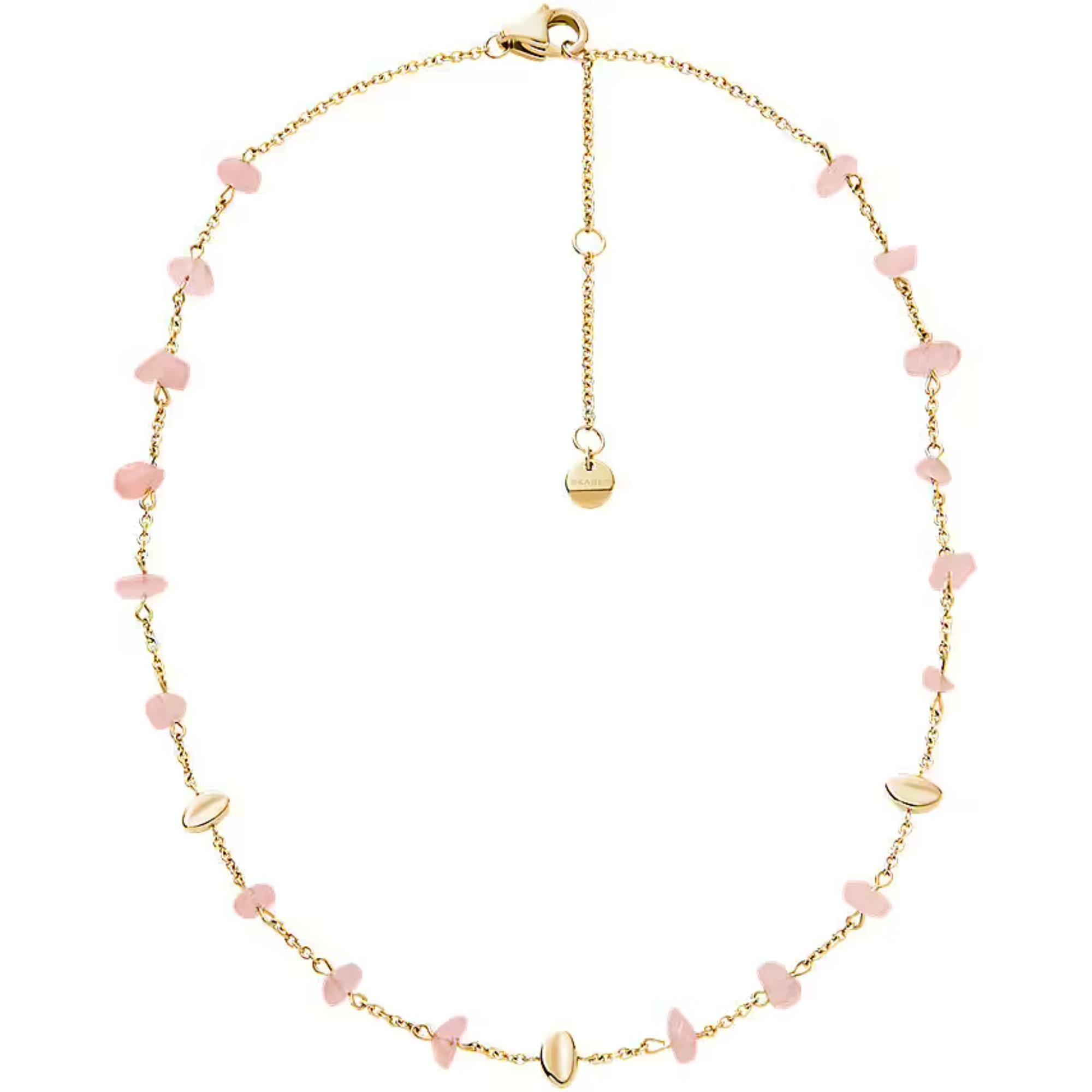 Skagen Anja Rose Quartz Gold-Tone Stainless Steel Ladies Necklace SKJ1865710