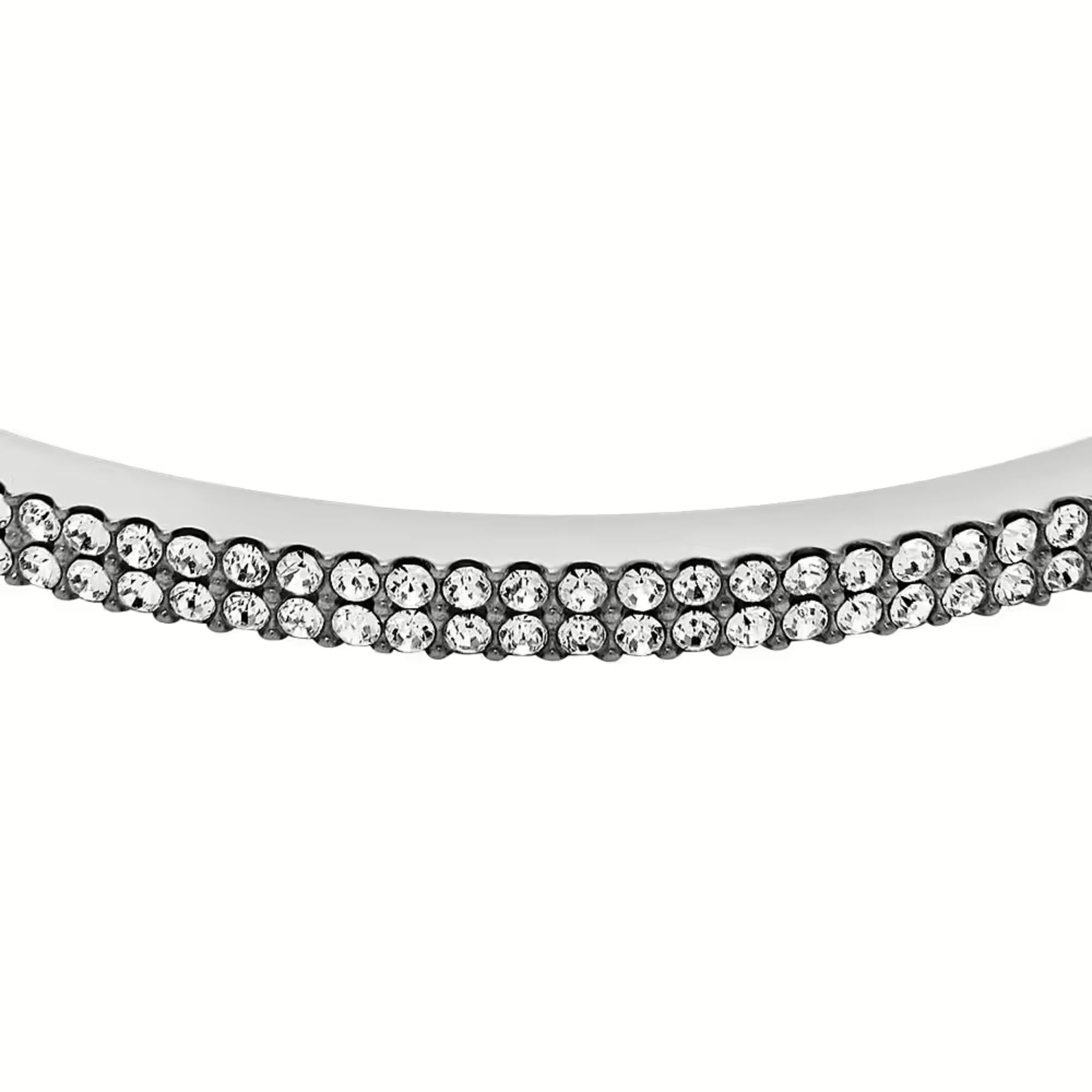 Fossil Ellis Pavé Glitz Stainless Steel Bangle Ladies Bracelet JF04863040