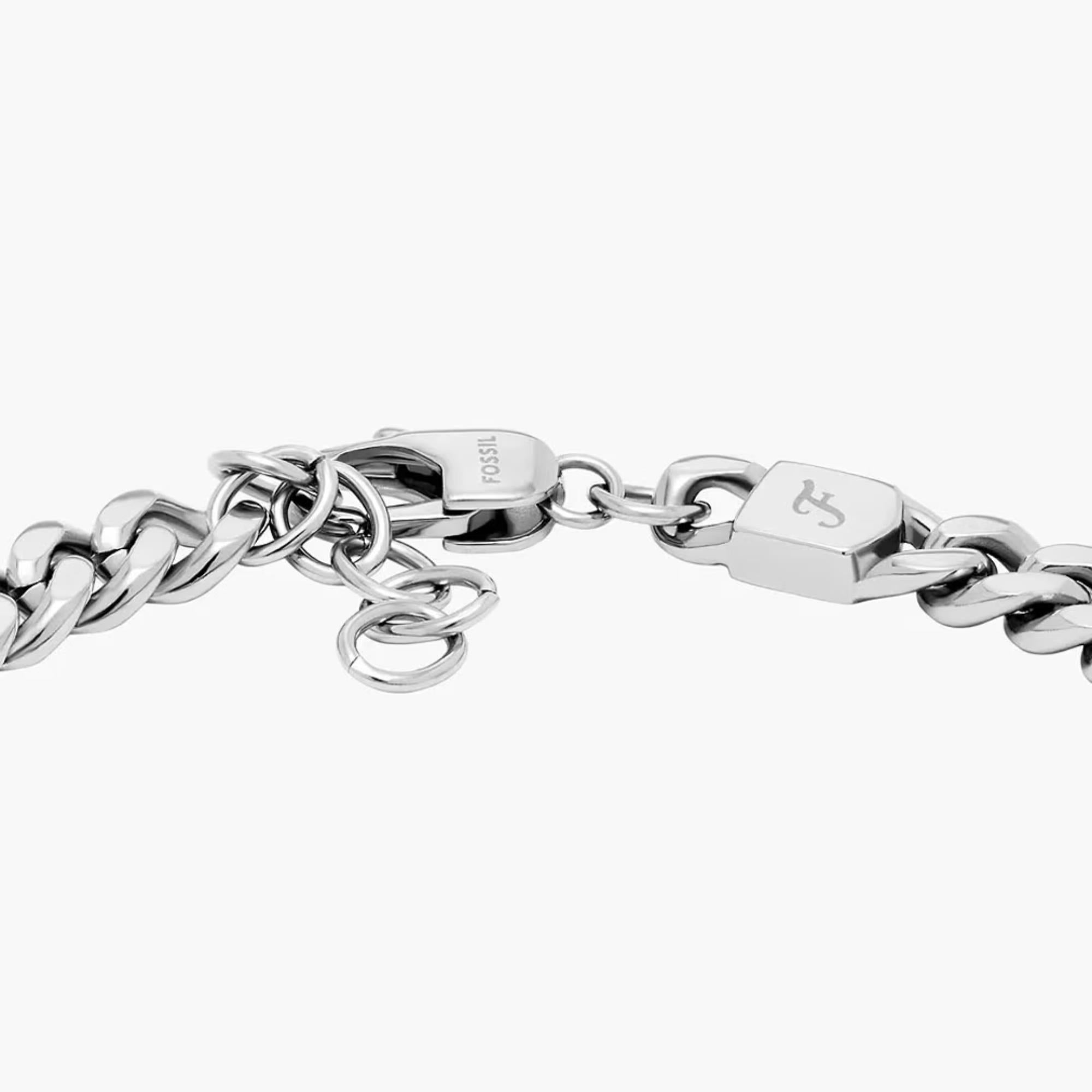 Fossil Drew Two-Tone Stainless Steel ID Men's Bracelet JF04851998