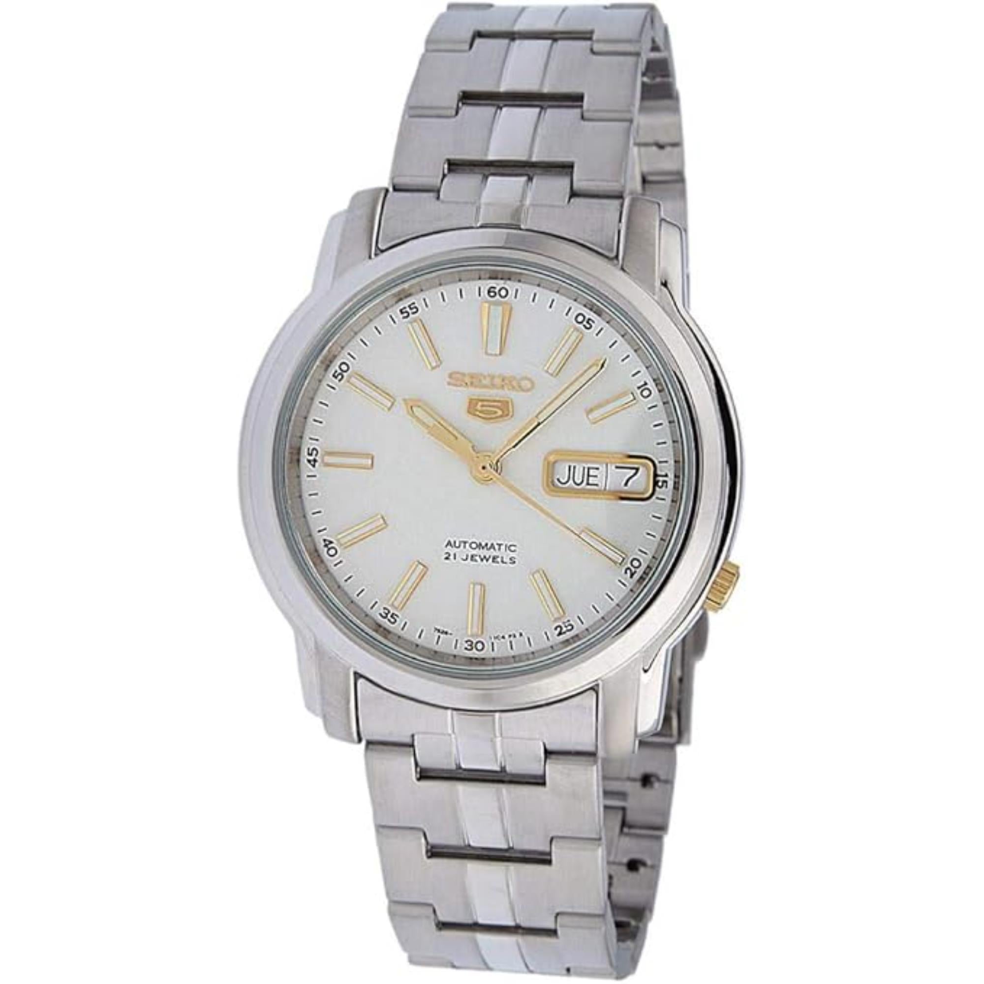 Seiko 5 Automatic White Dial Stainless Steel Strap Men's Watch SNKL77K1