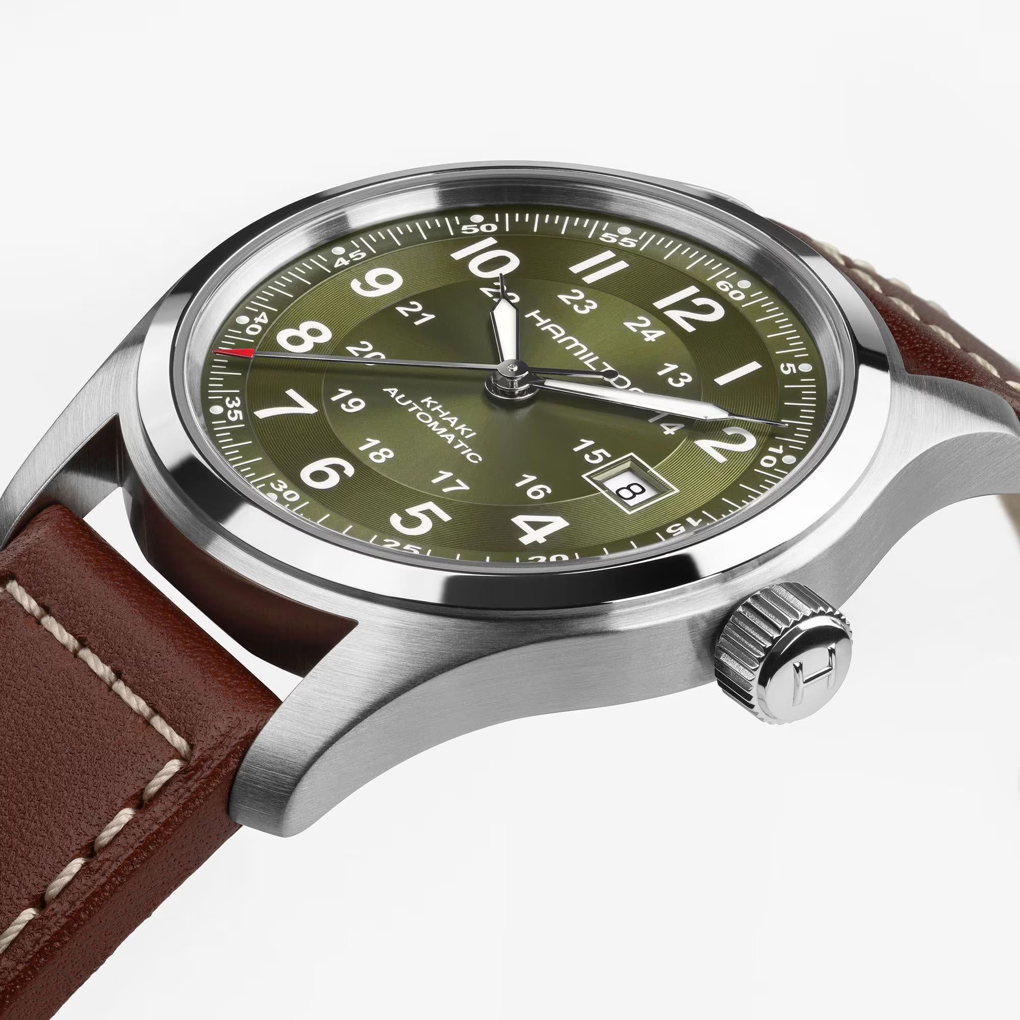 Hamilton Khaki Field Green Dial Leather Strap Men's Watch H70605560